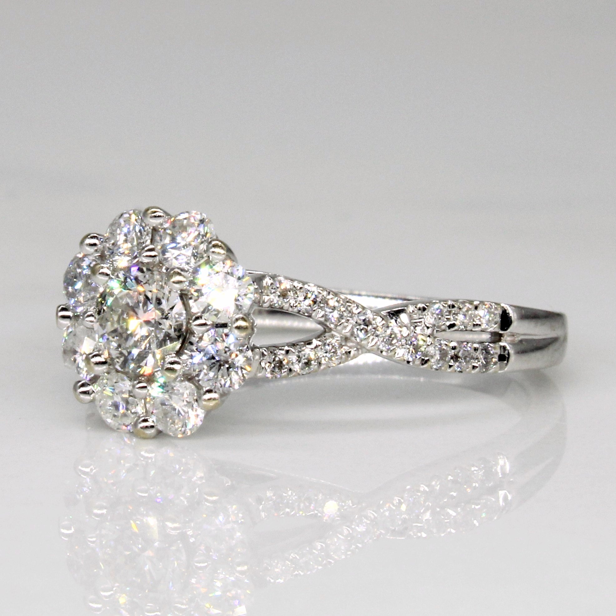 Canadian Diamond Halo Engagement Ring | 0.97ctw | SZ 6.75 |