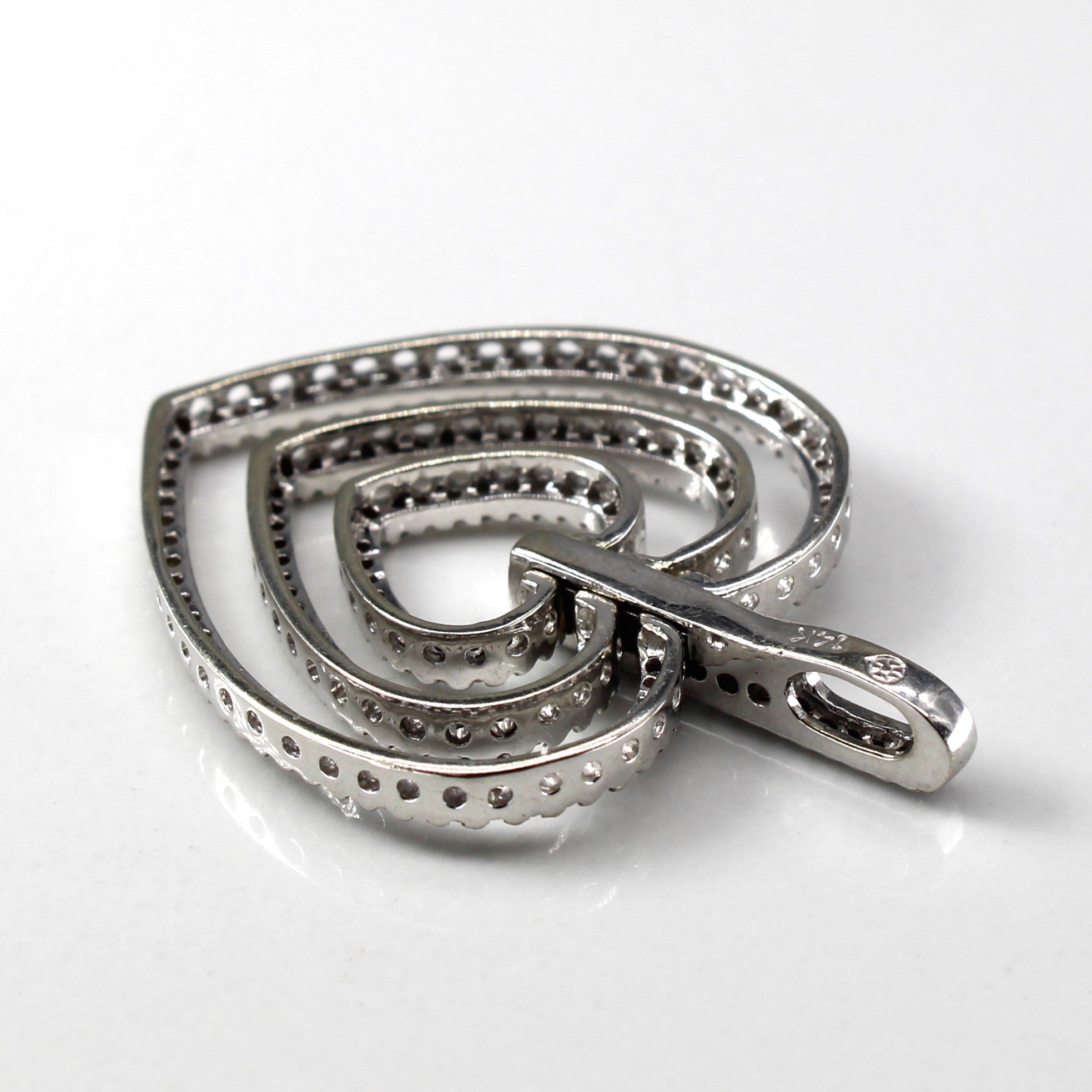 Pave Set Diamond Multi Row Heart Pendant | 0.38ctw |