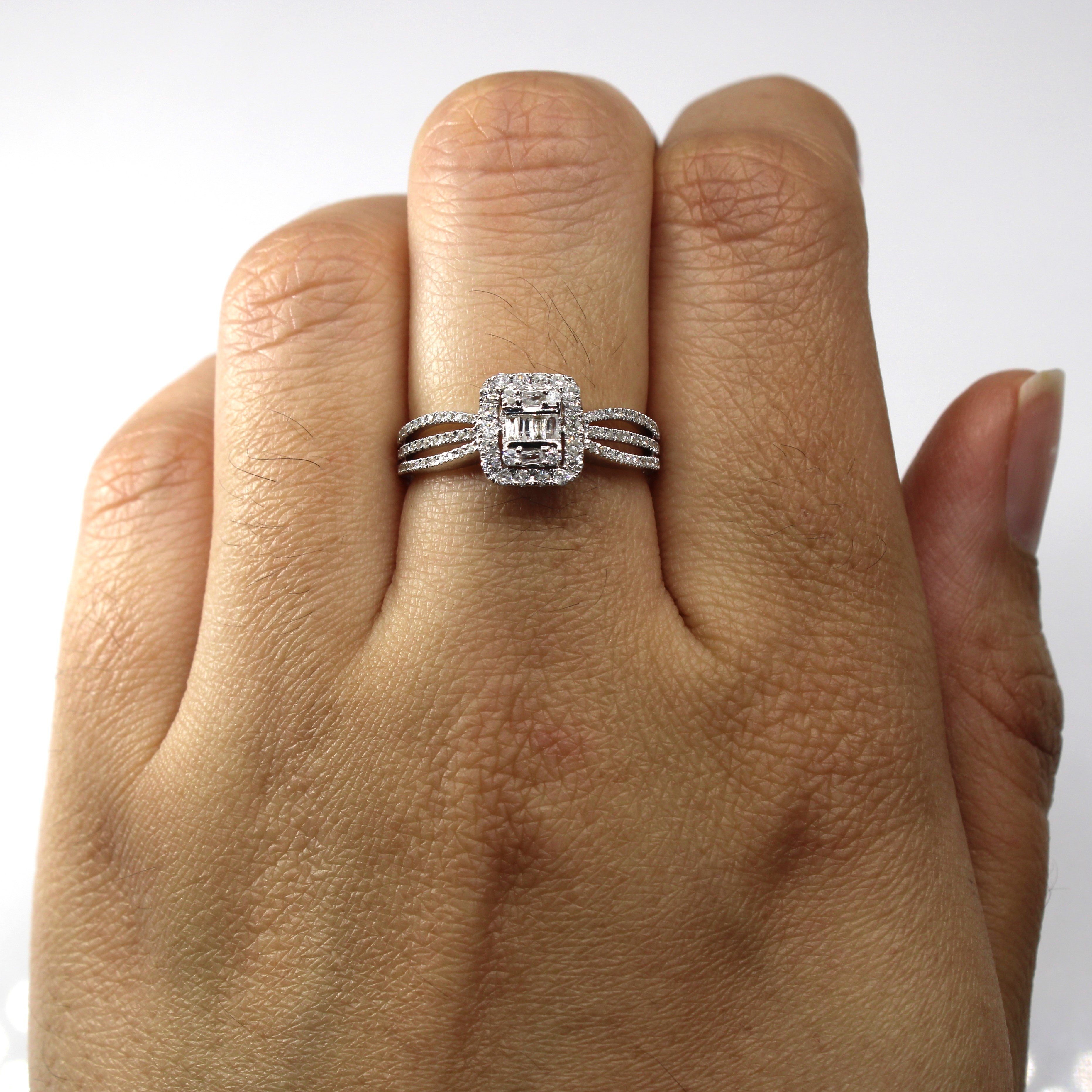 Halo Style Multi Diamond Ring | 0.36ctw | SZ 6.5 |