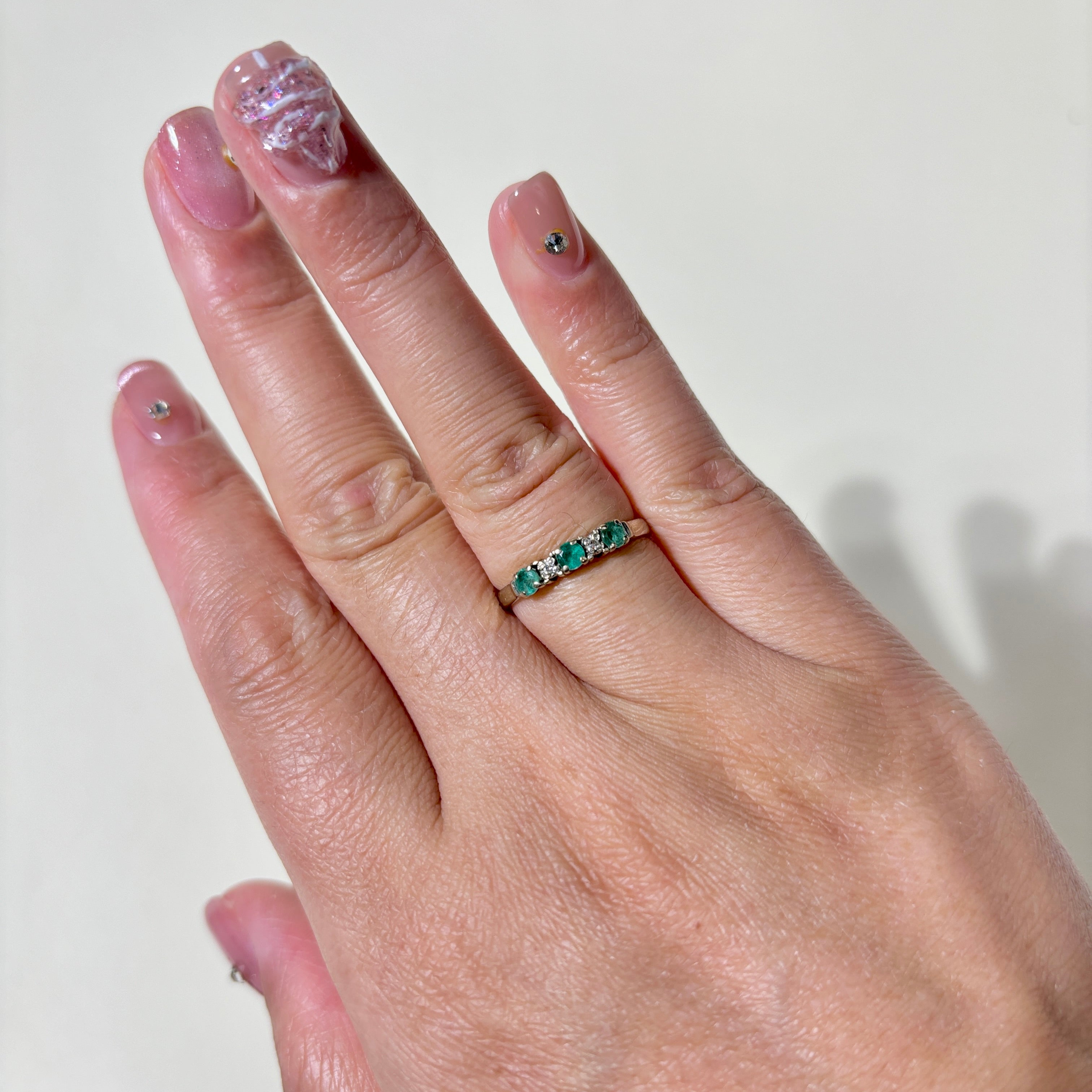 14K Yellow Gold Emerald & Diamond Band | 0.23ctw, 0.01ctw | SZ 4.75 |