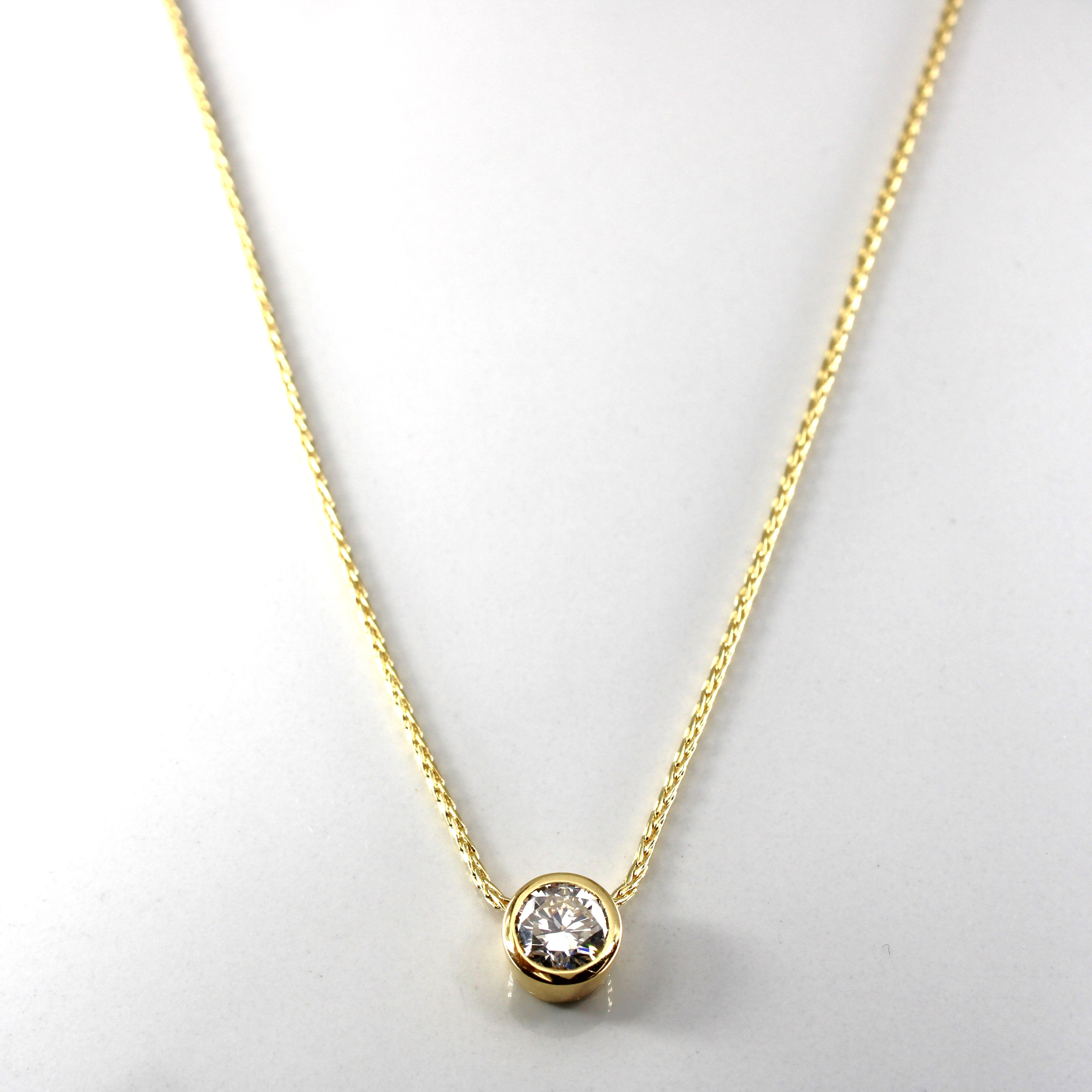 Bezel Set Diamond Pendant Necklace | 1.50ct VS2 H/I | 16"|