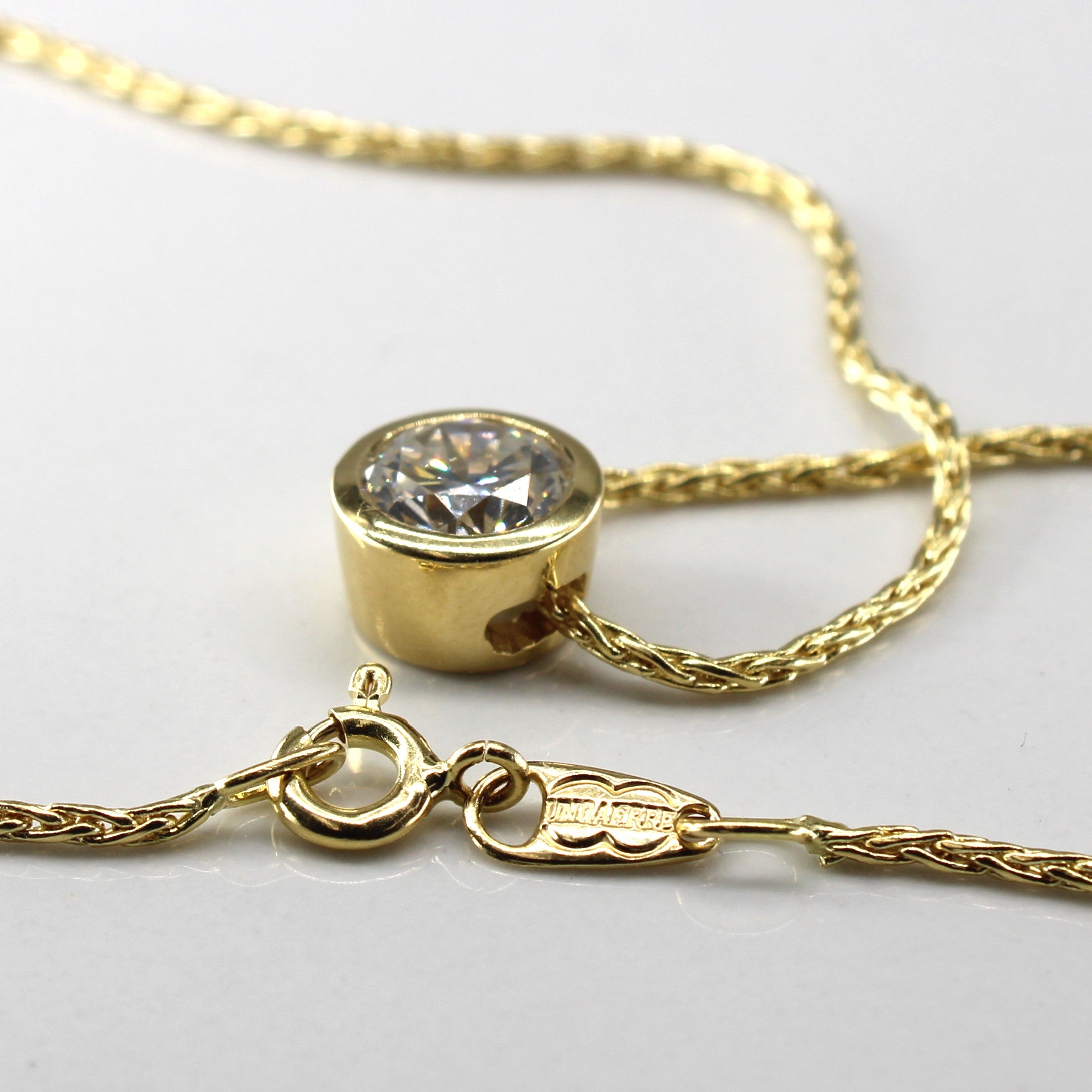 Bezel Set Diamond Pendant Necklace | 1.50ct VS2 H/I | 16"|