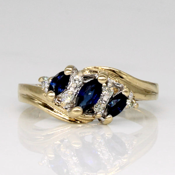 Sapphire & Diamond Waterfall Ring | 0.32ctw, 0.05ctw | SZ 5.5 |