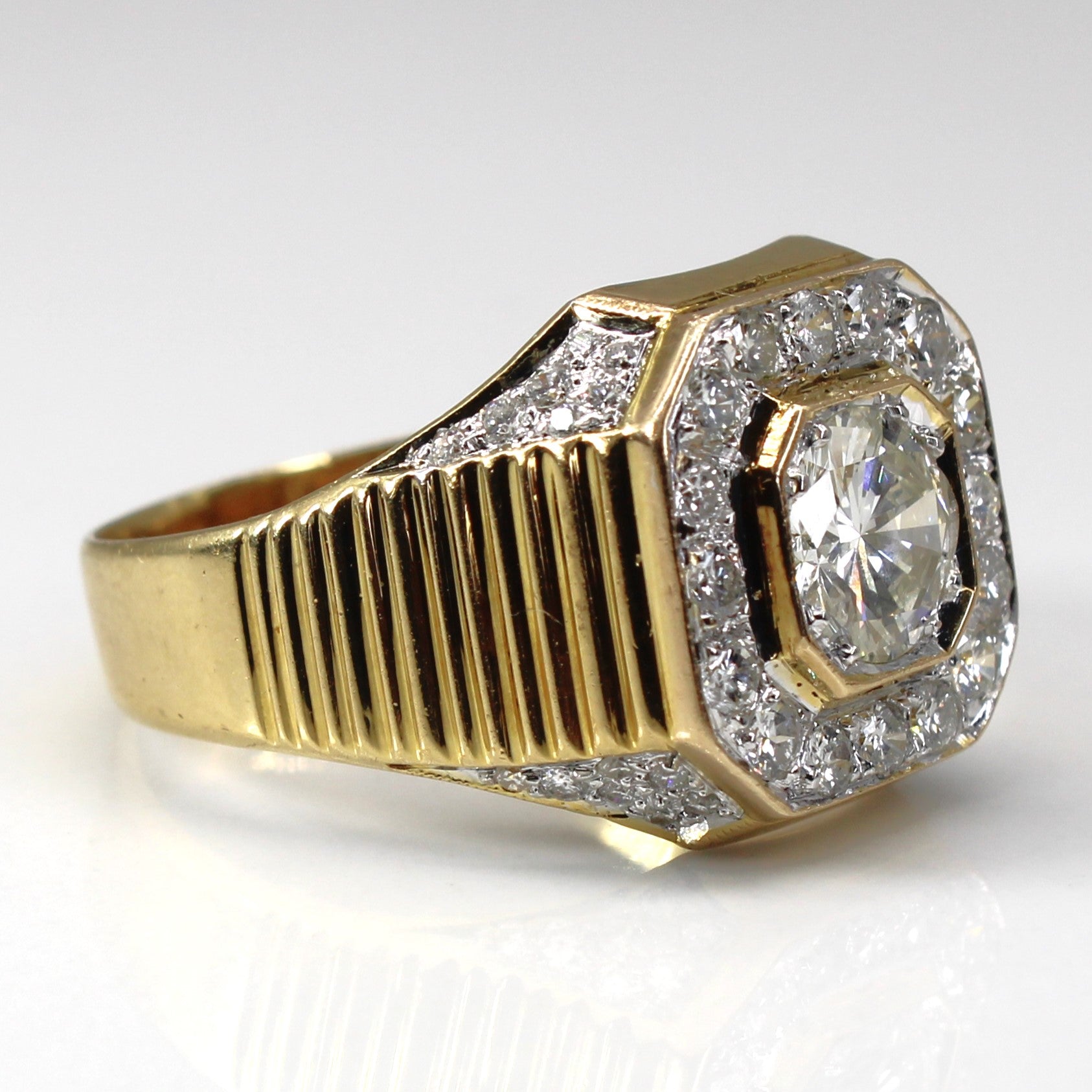 Textured Grid Diamond Ring | 1.70ctw VS1 H | SZ 10 |