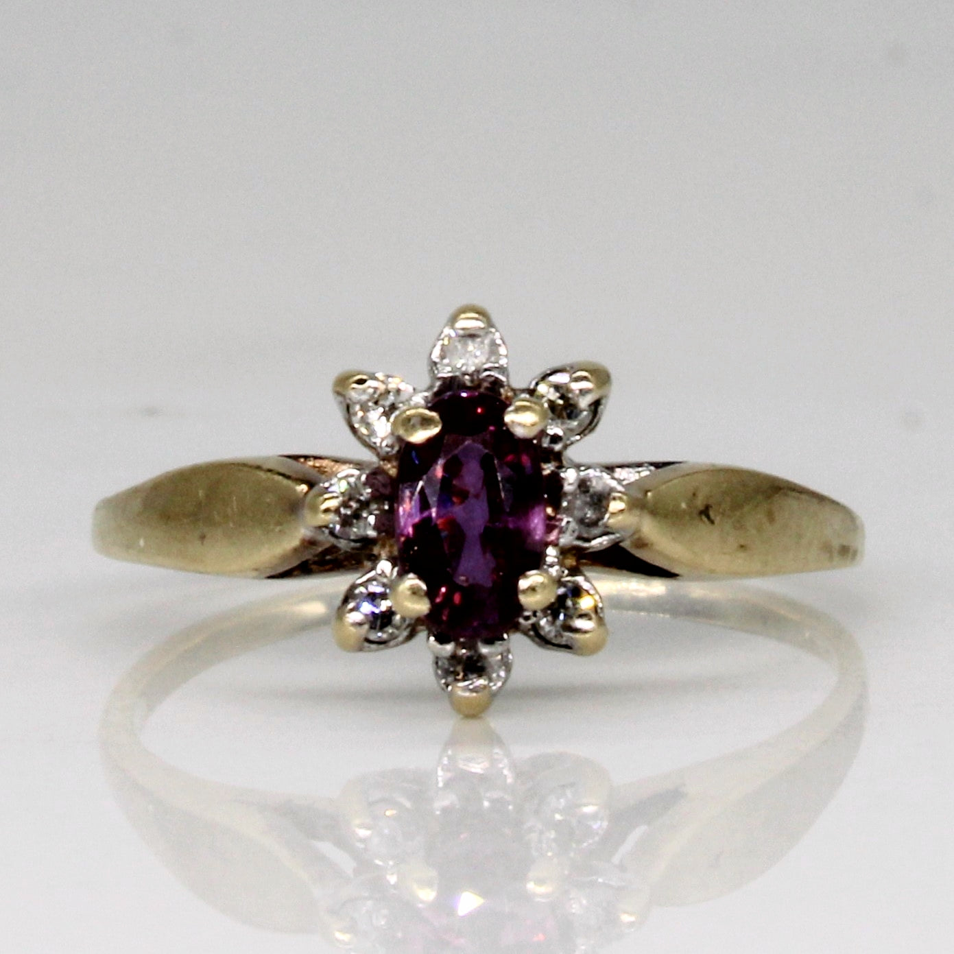 Ruby & Diamond Cluster Ring | 0.22ct, 0.04ctw | SZ 4 |