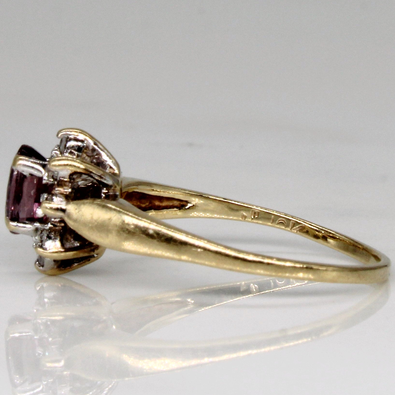 Ruby & Diamond Cluster Ring | 0.22ct, 0.04ctw | SZ 4 |