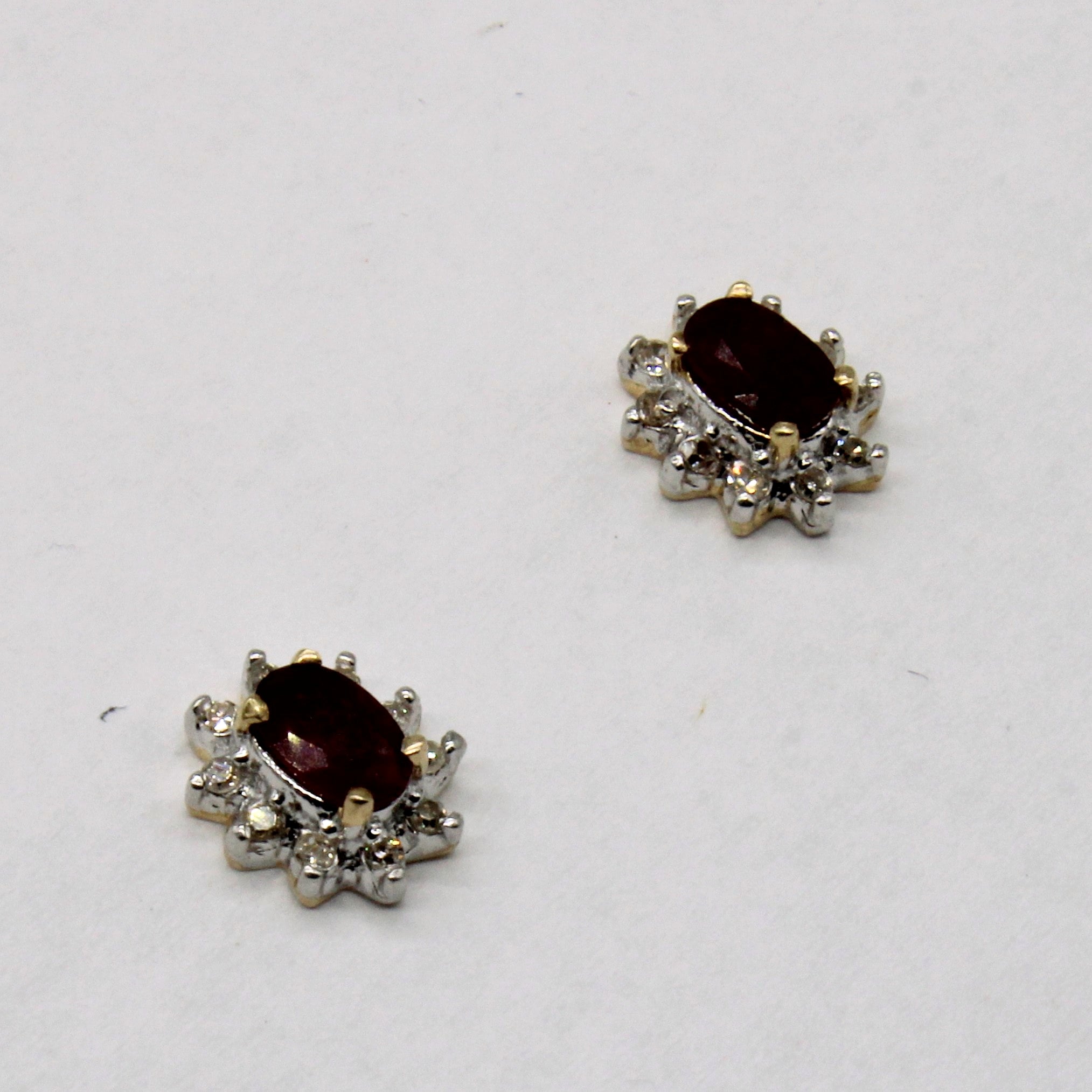 Glass Filled Ruby & Diamond Earrings | 0.45ctw, 0.10ctw |