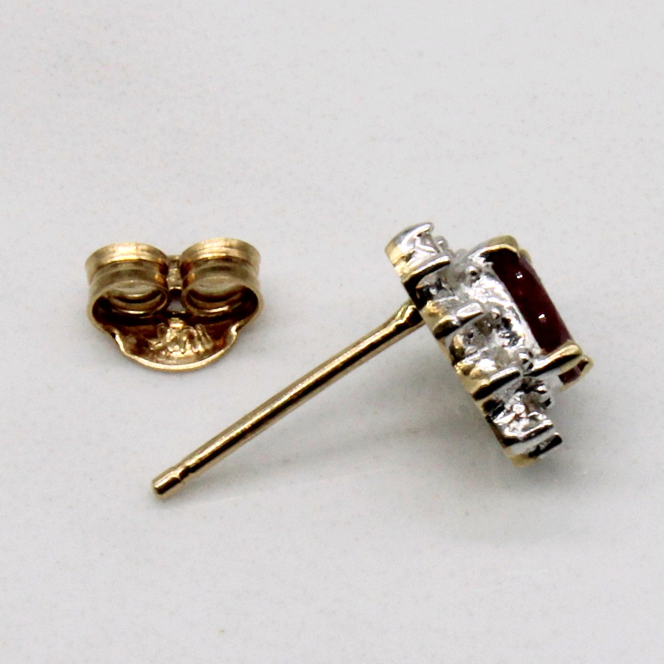 Glass Filled Ruby & Diamond Earrings | 0.45ctw, 0.10ctw |