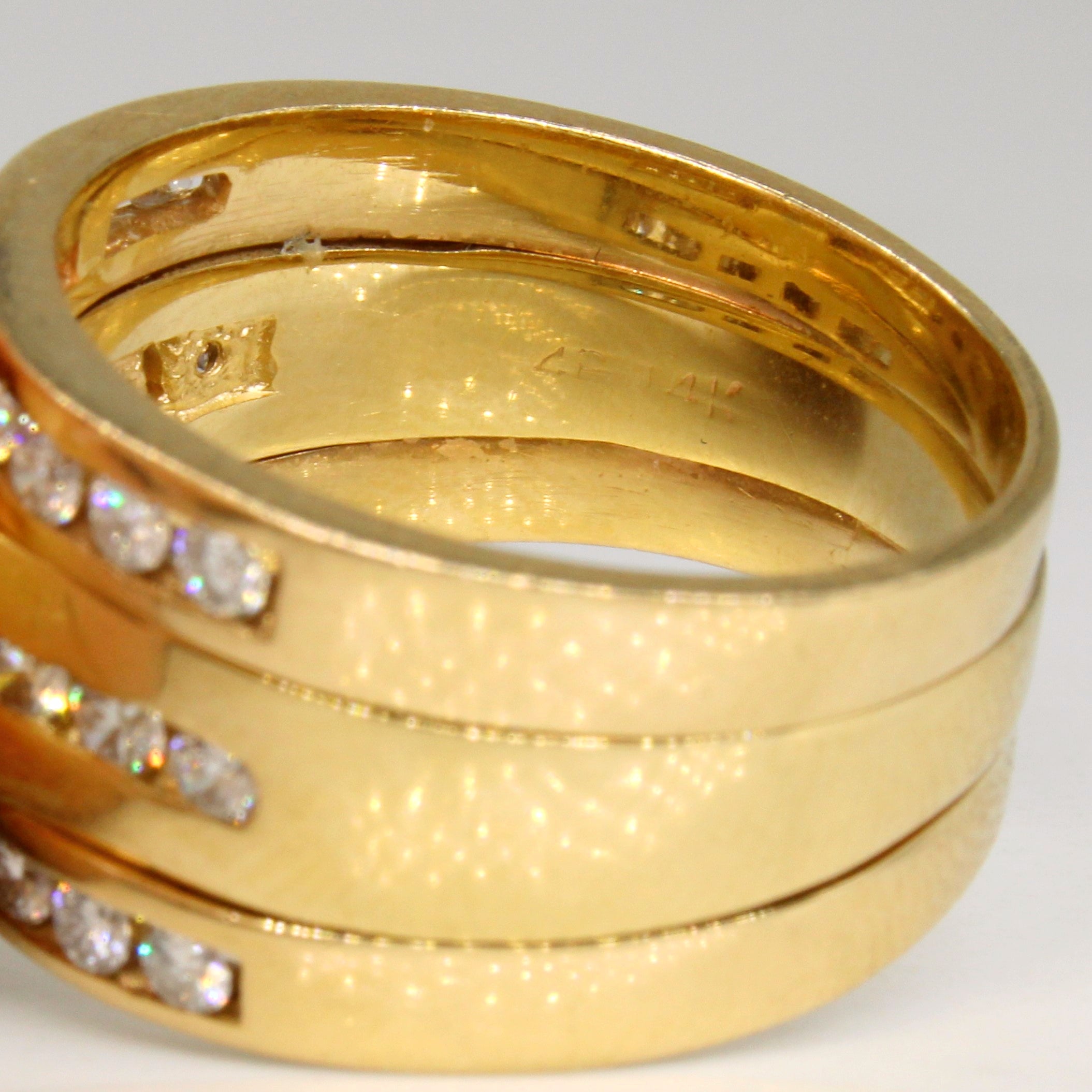 Diamond Fused Wedding Ring Set | 1.20ctw | SZ 8.75 |