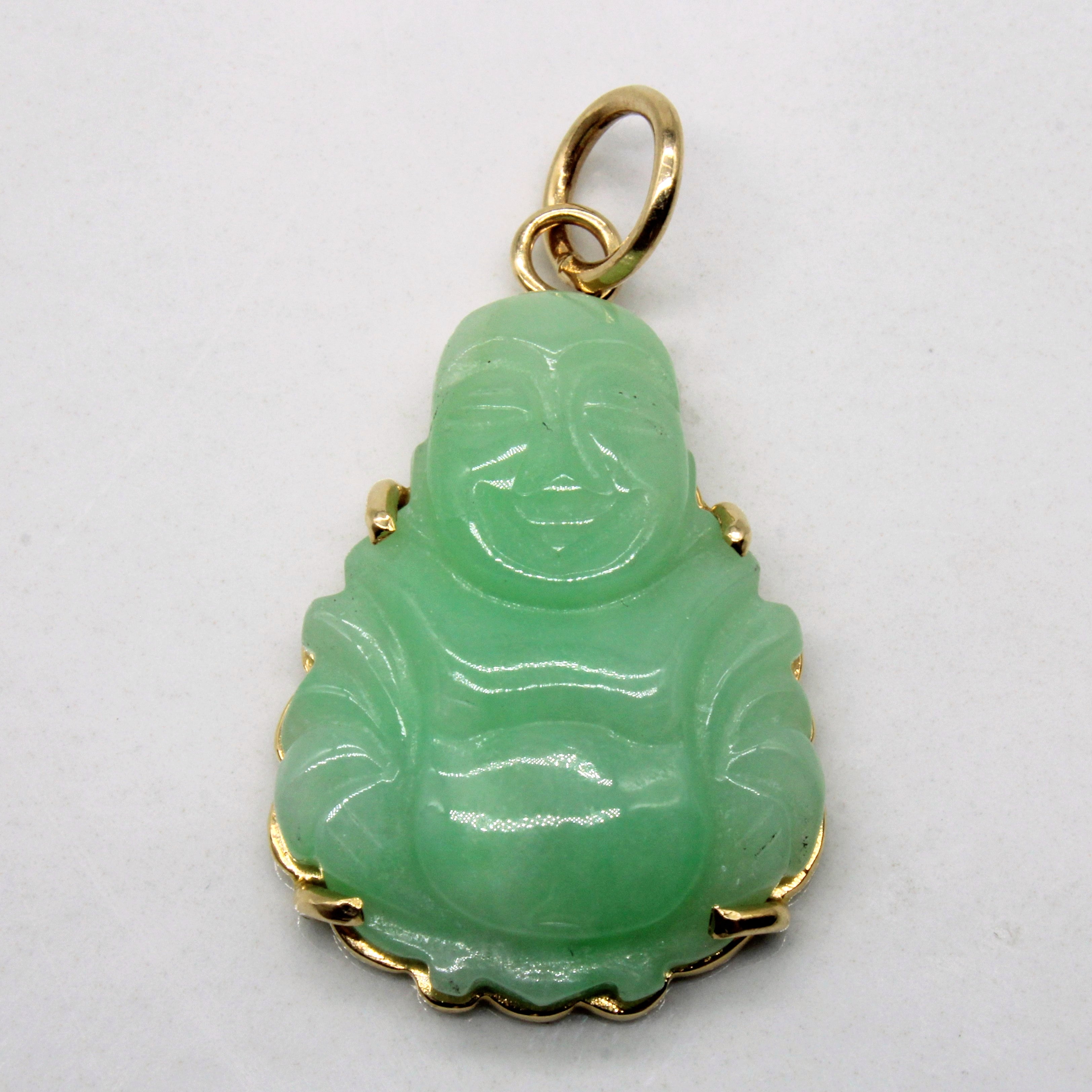 Pendentif Bouddha en jadéite 14 carats | 15,00 ct |