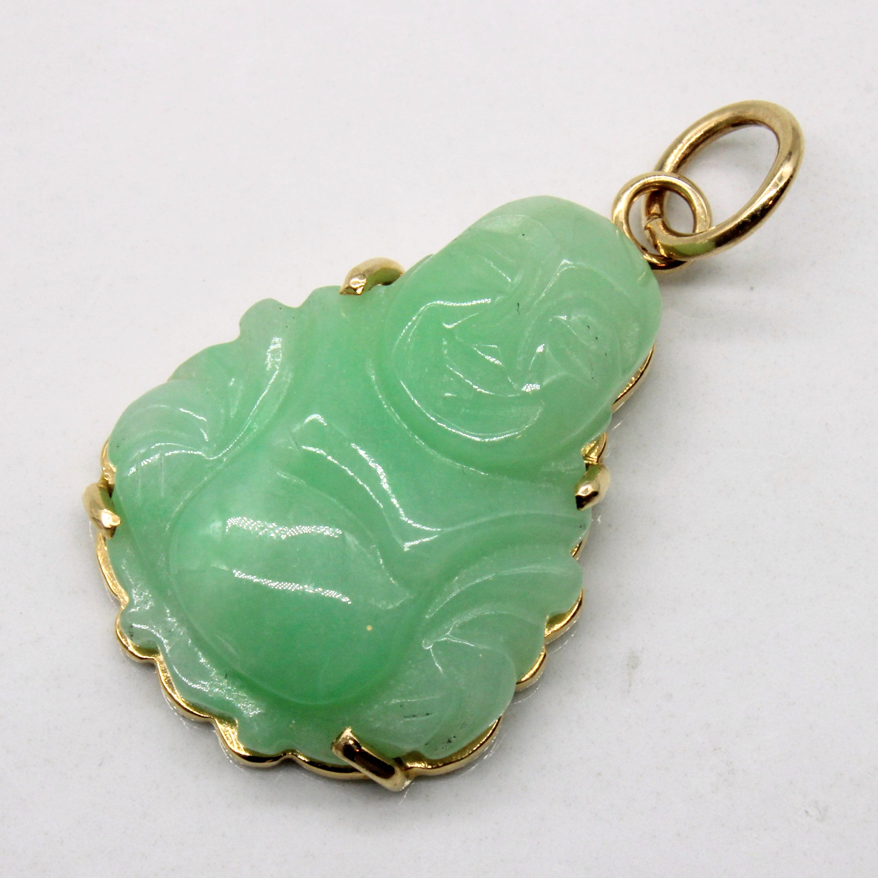 Pendentif Bouddha en jadéite 14 carats | 15,00 ct |