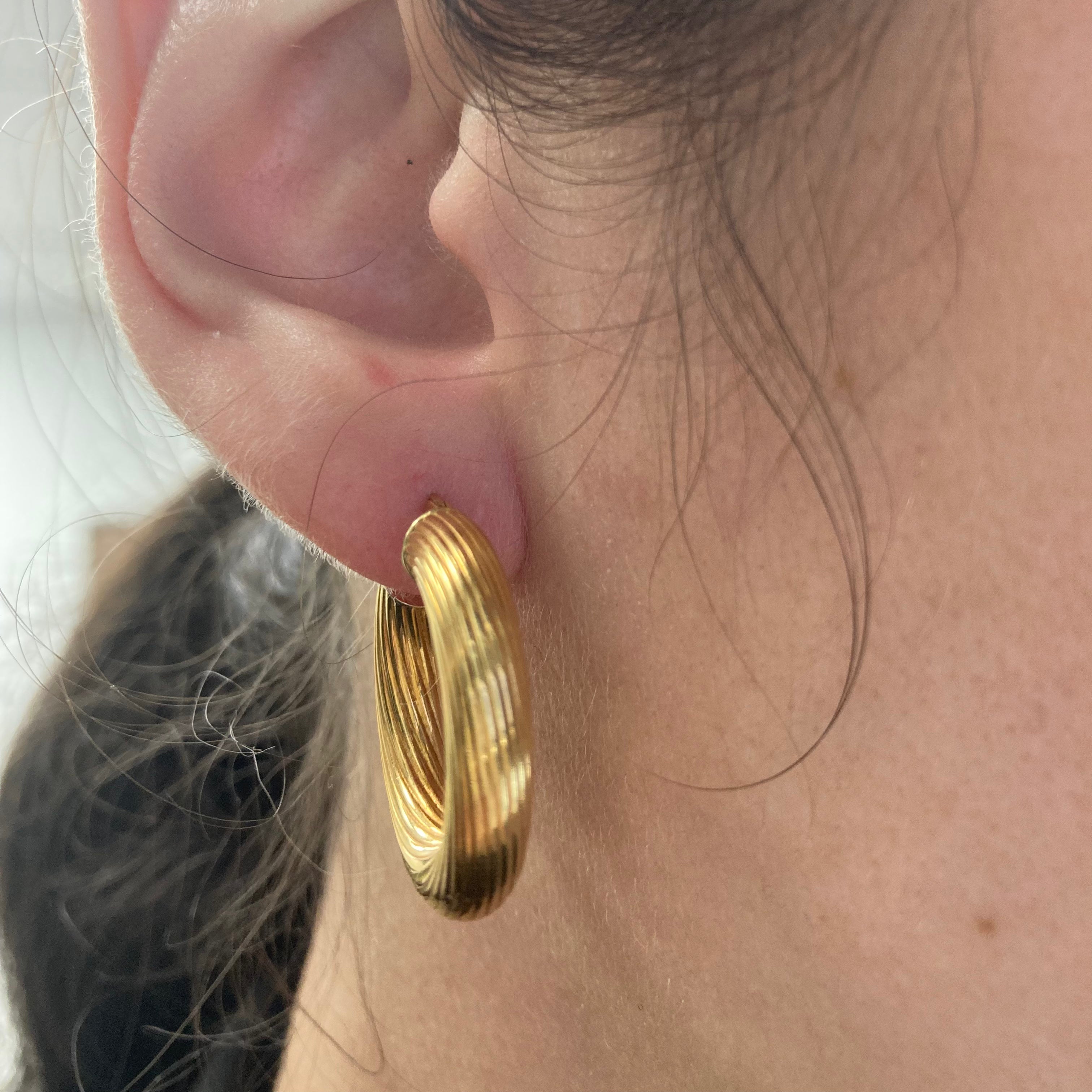 Large Textured Hoop Earrings |