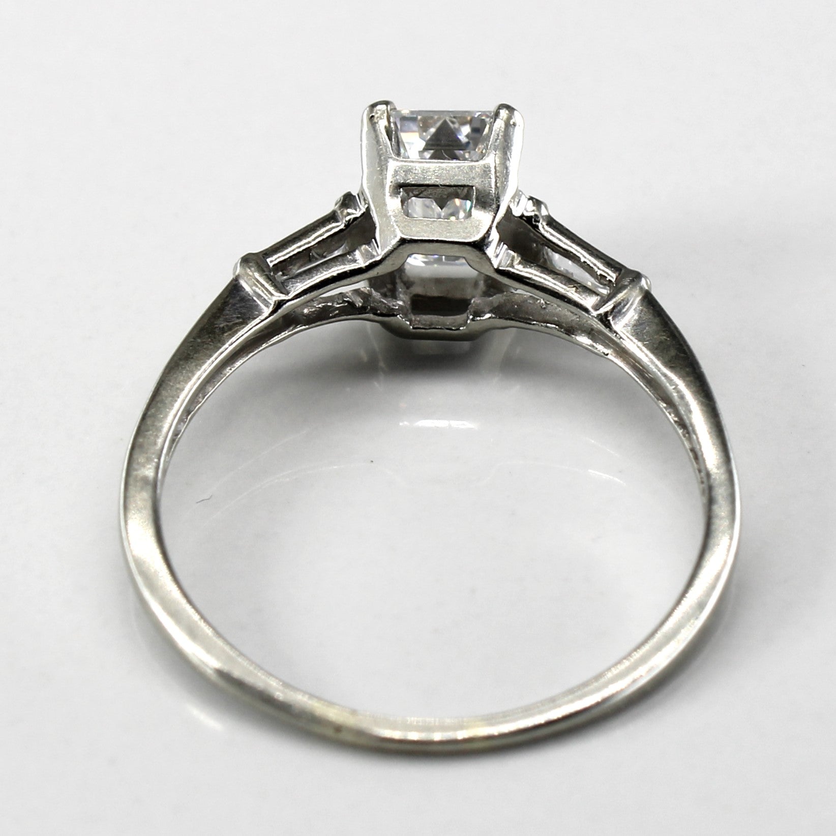 Three Stone Emerald Cut Diamond Engagement Ring | 1.16ctw VS1 G/H | SZ 7 |