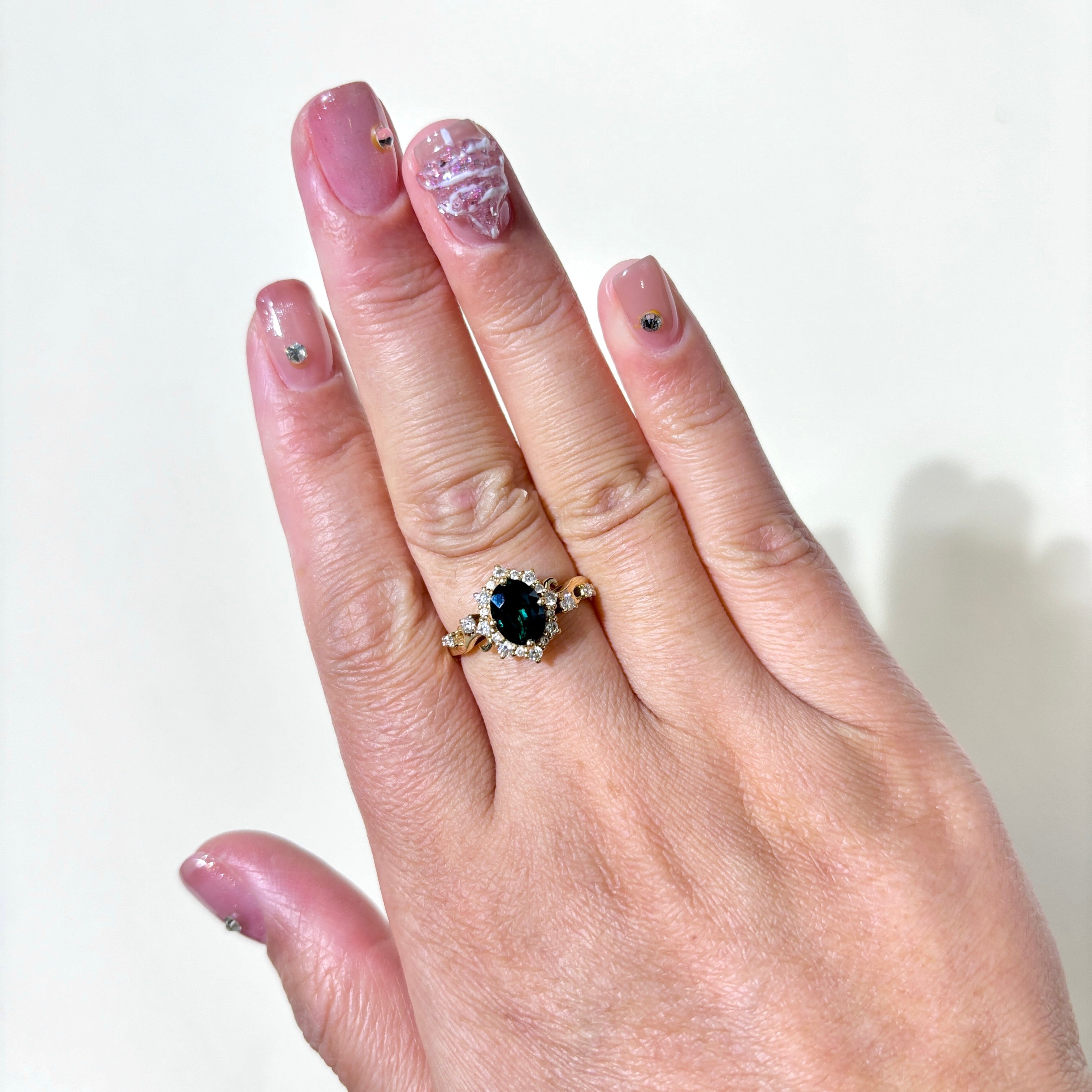 18K Yellow Gold London Blue Topaz & Moissanite Ring | 1.46ct, 0.26ctw | SZ 6.75 |