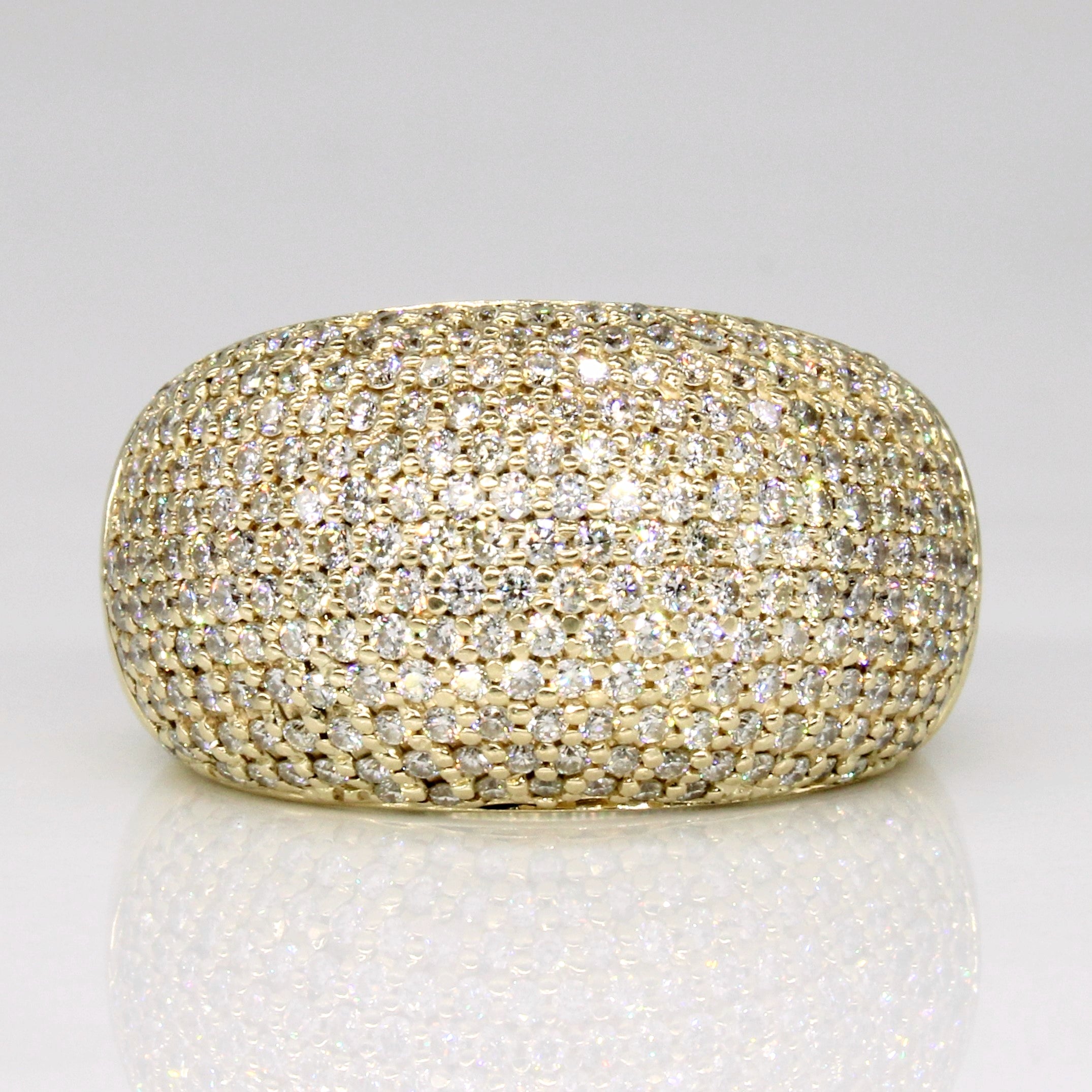 Bague sertie de diamants pavés | 1,20 ct | Taille 7,5 |
