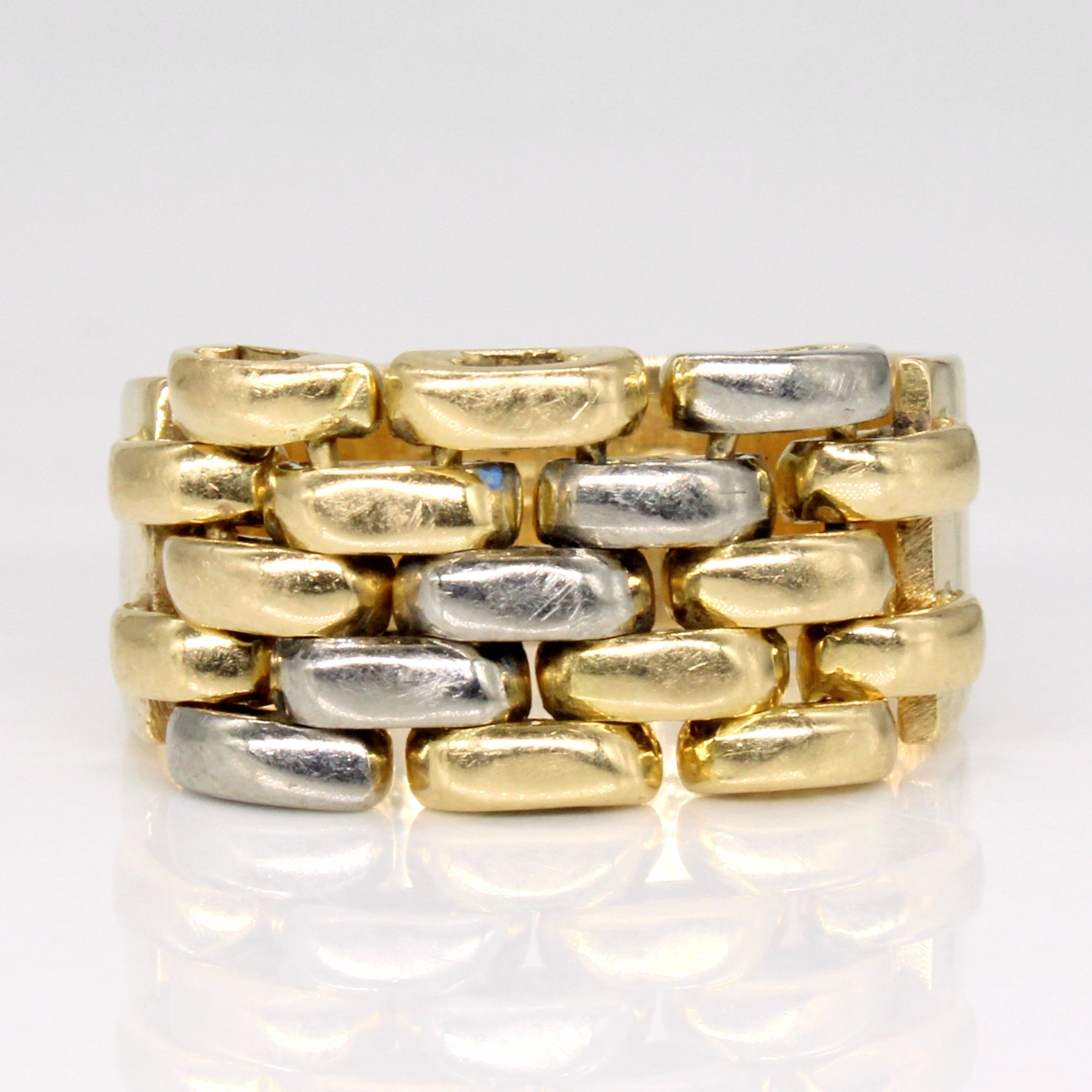 Bague à maillons panthère en or bicolore 18 carats | Taille 8 |