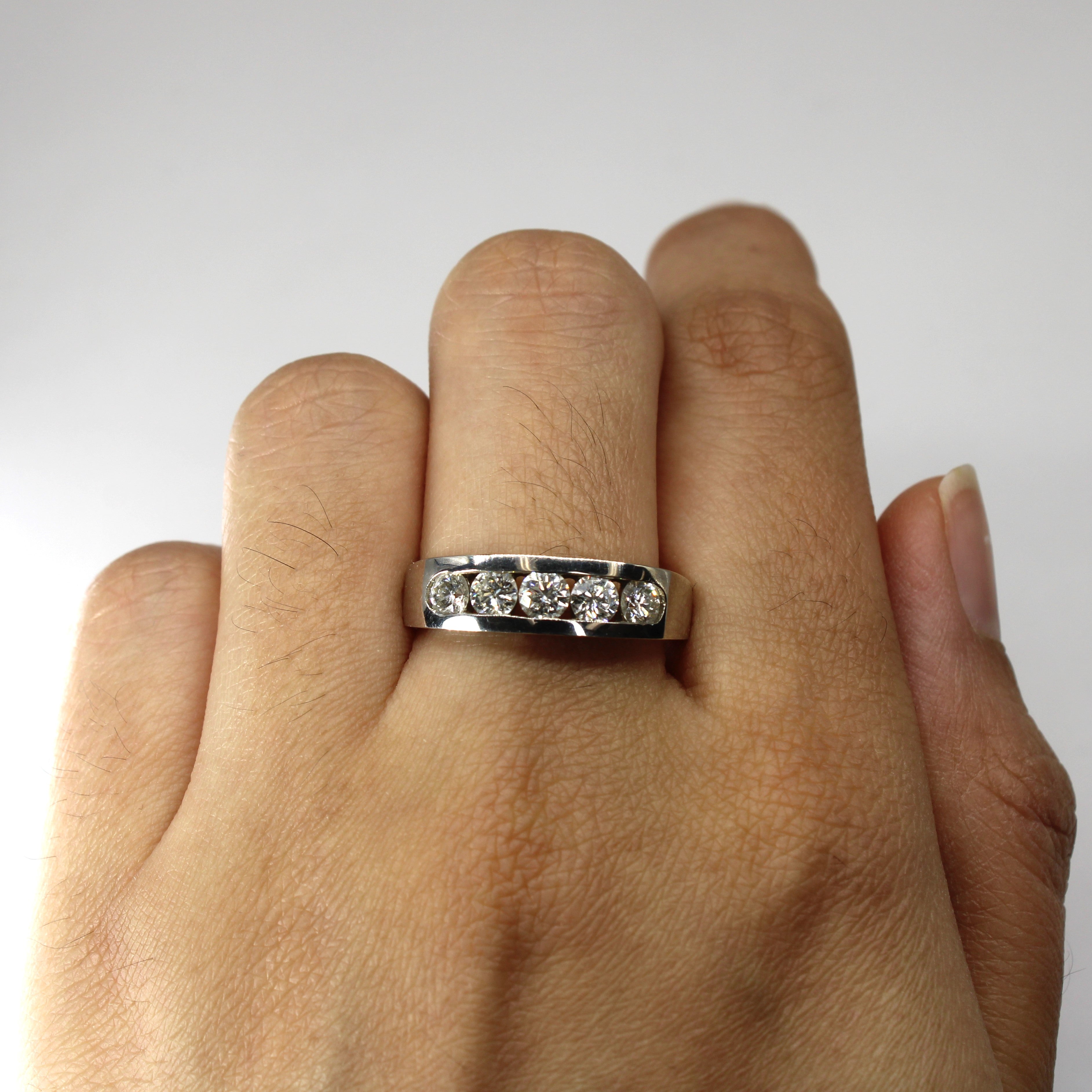 14k White Gold Channel Set Diamond Ring | 1.00ctw | SZ 10 |