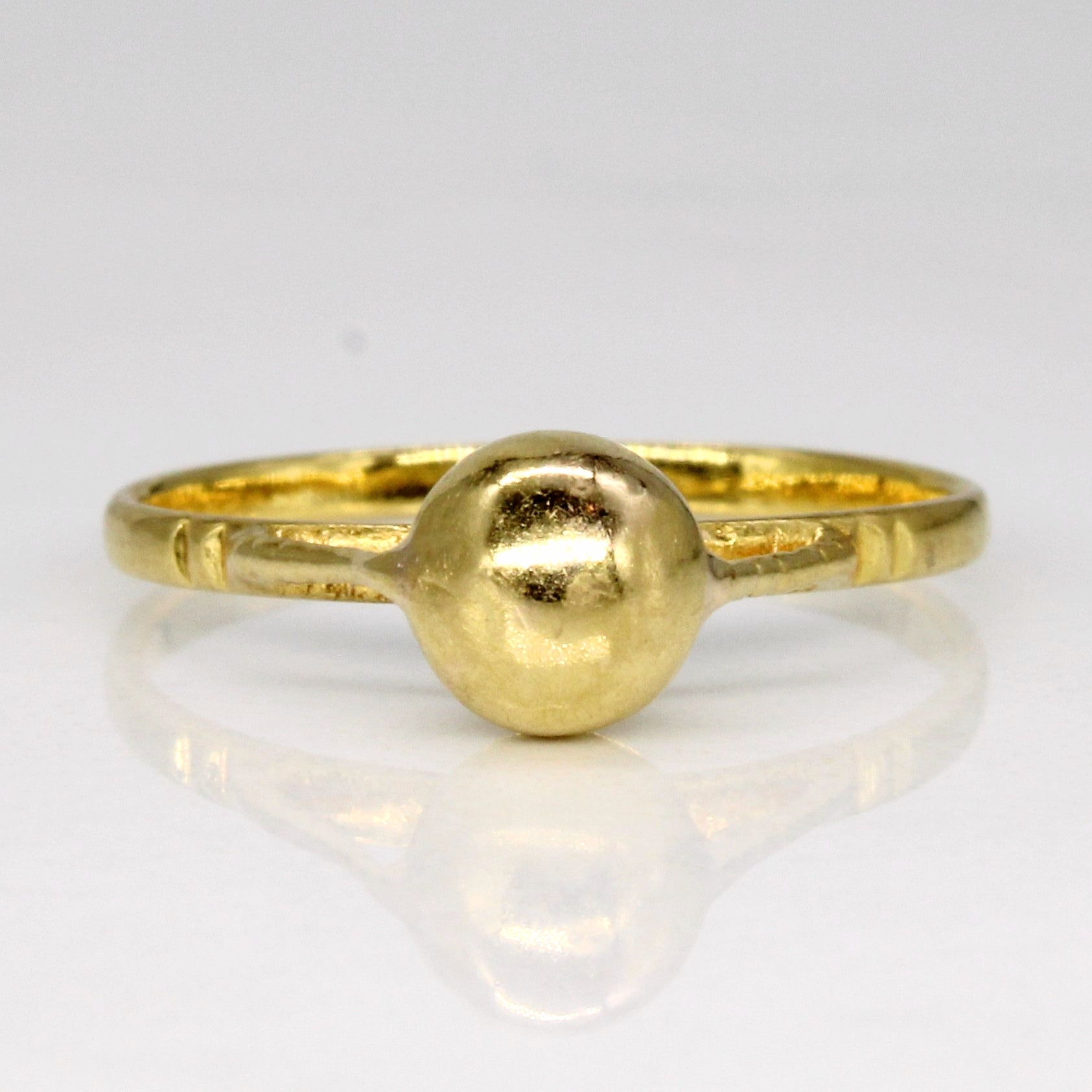 Bague sphérique en or jaune 18 carats | Taille 5 |