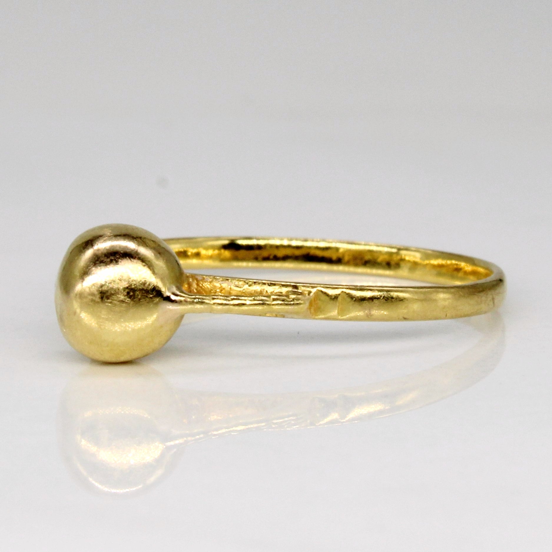 Bague sphérique en or jaune 18 carats | Taille 5 |