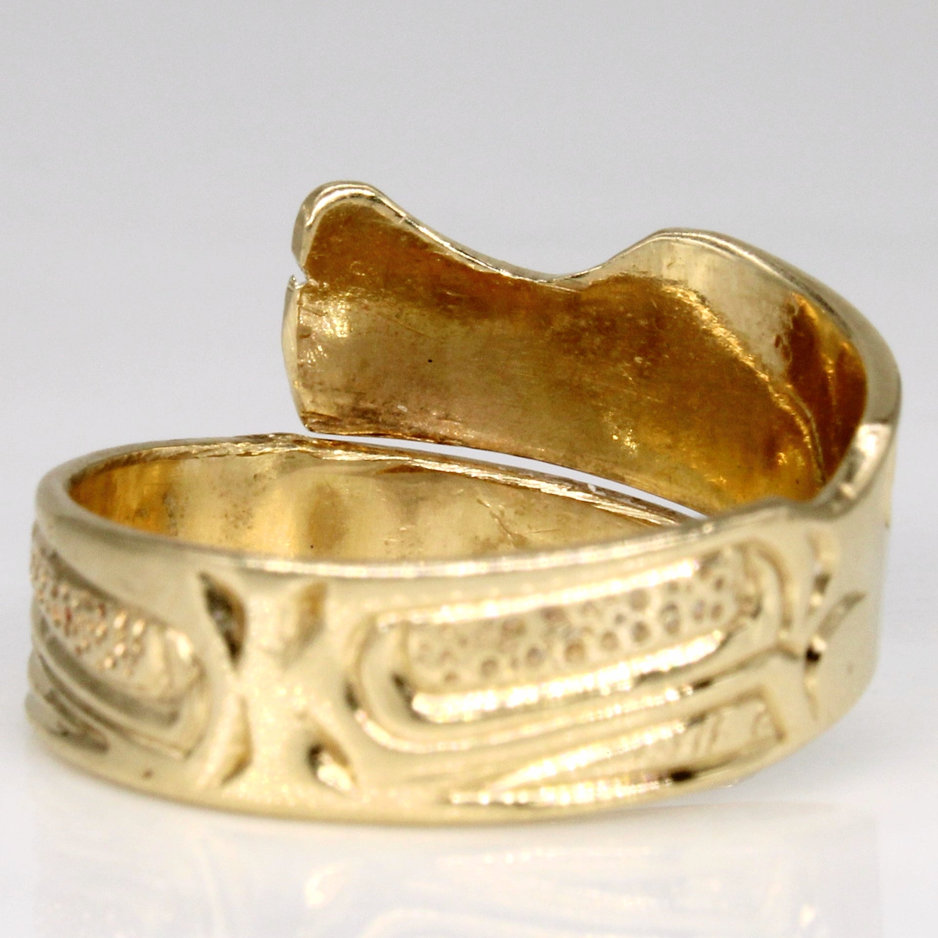 Bague d'art autochtone en or jaune 14 carats | Taille 7,25 |