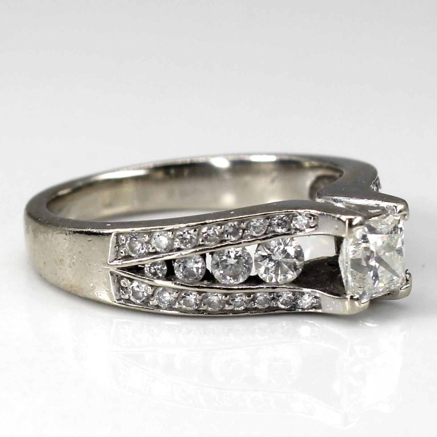 Princess Diamond with Channel Accents Engagement Ring | 0.98ctw | SZ 5.5 |