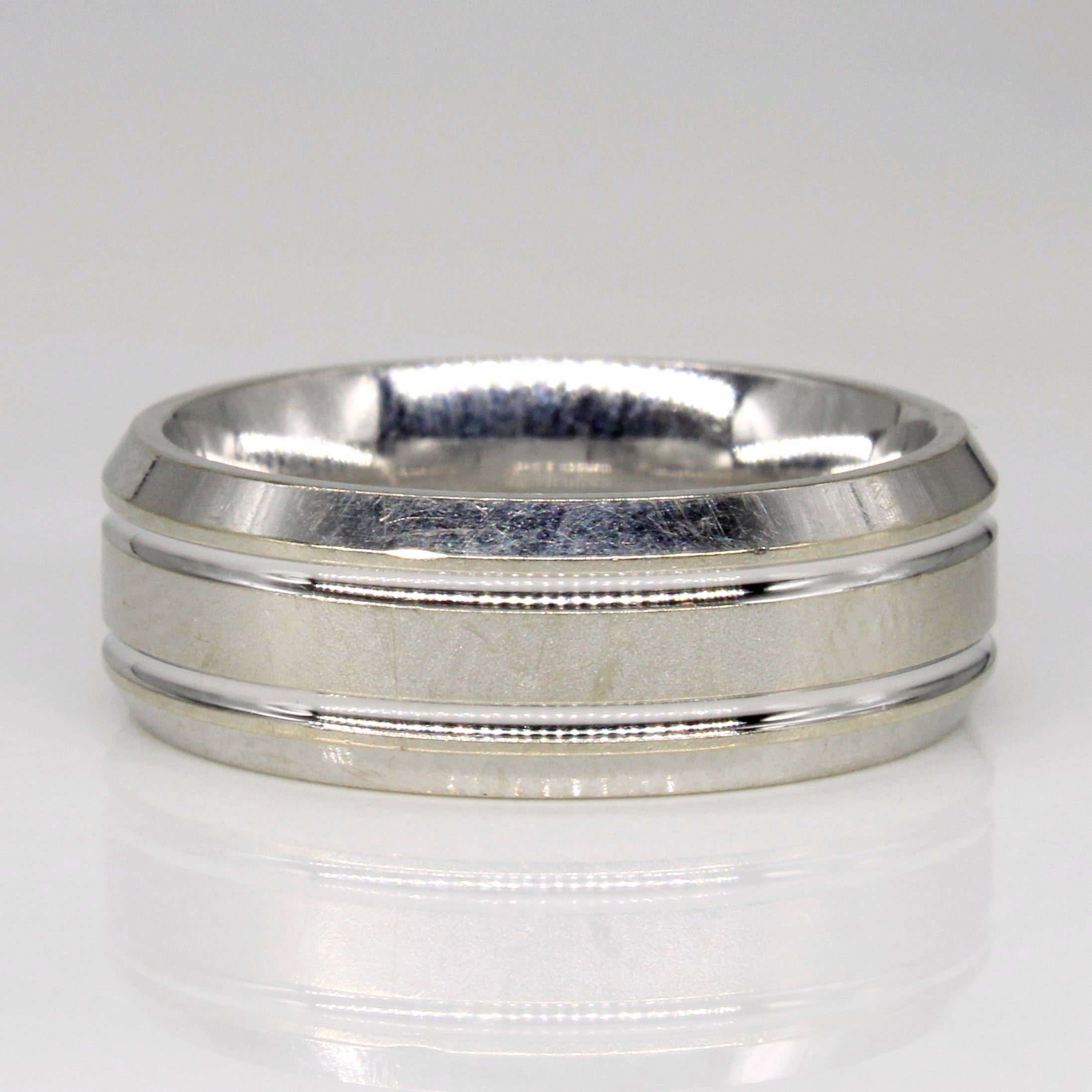14k White Gold Wedding Band | SZ 7.25 |