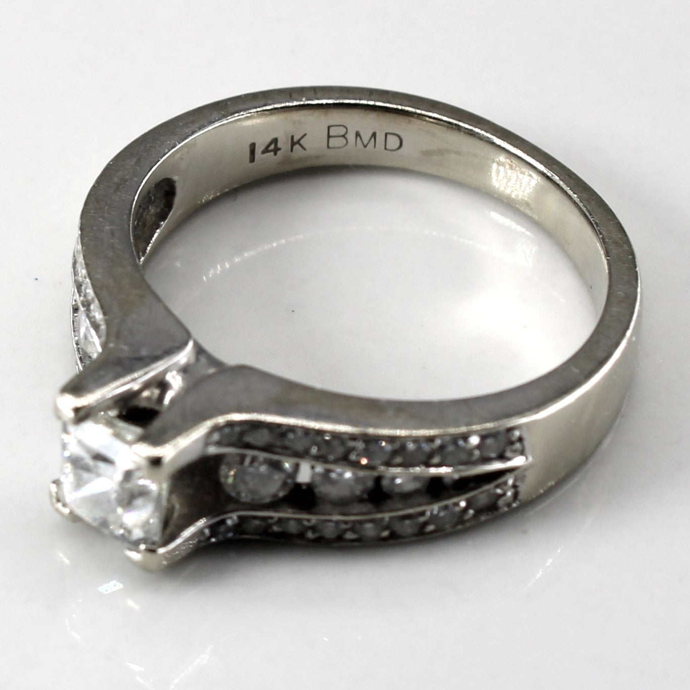 Princess Diamond with Channel Accents Engagement Ring | 0.98ctw | SZ 5.5 |