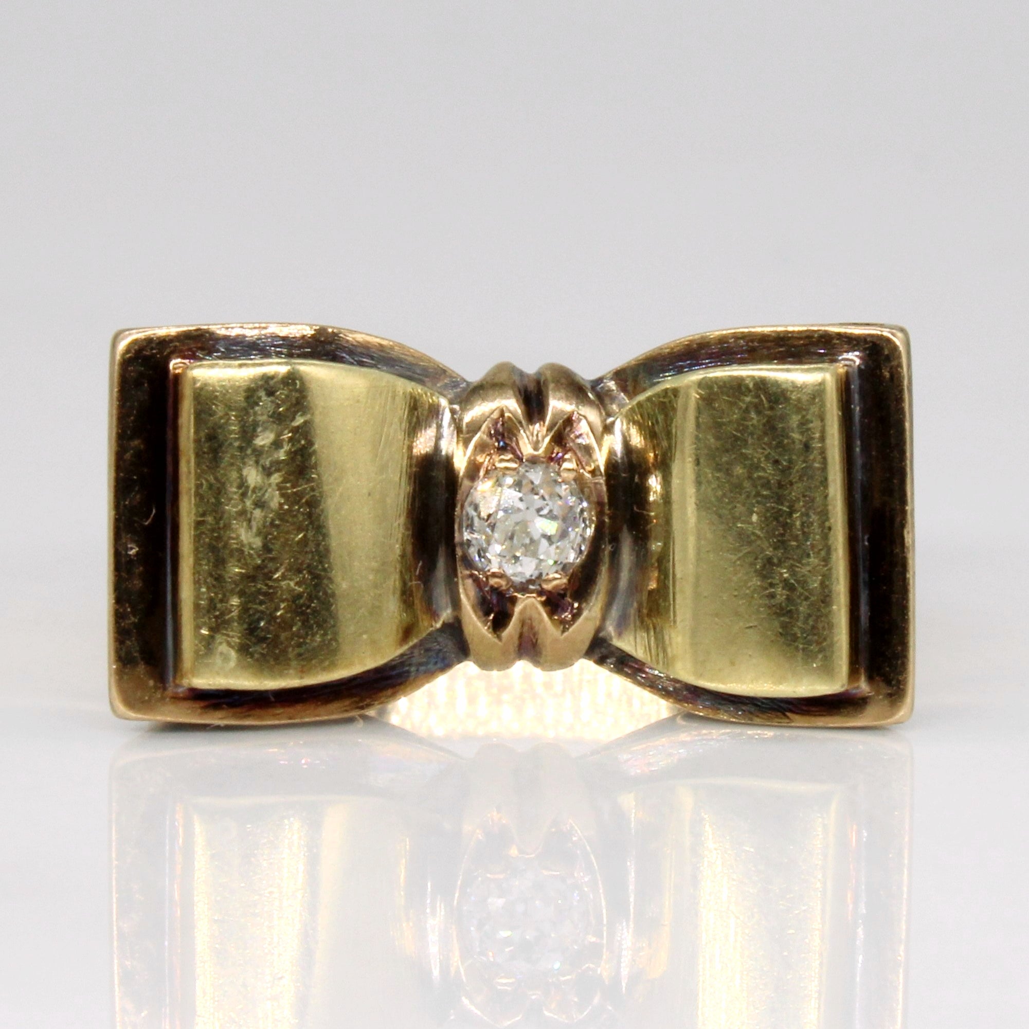 Bague nœud papillon en diamant | 0,15 ct | Taille 8,75 |