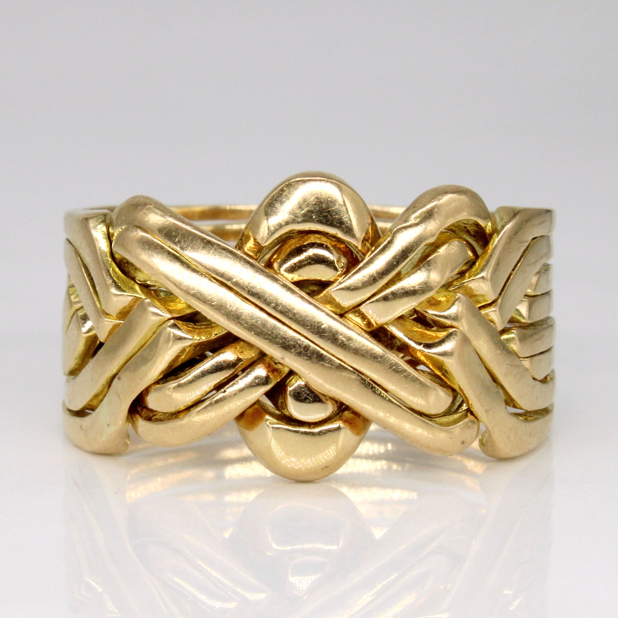 18k Yellow Gold Puzzle Ring | SZ 13 |