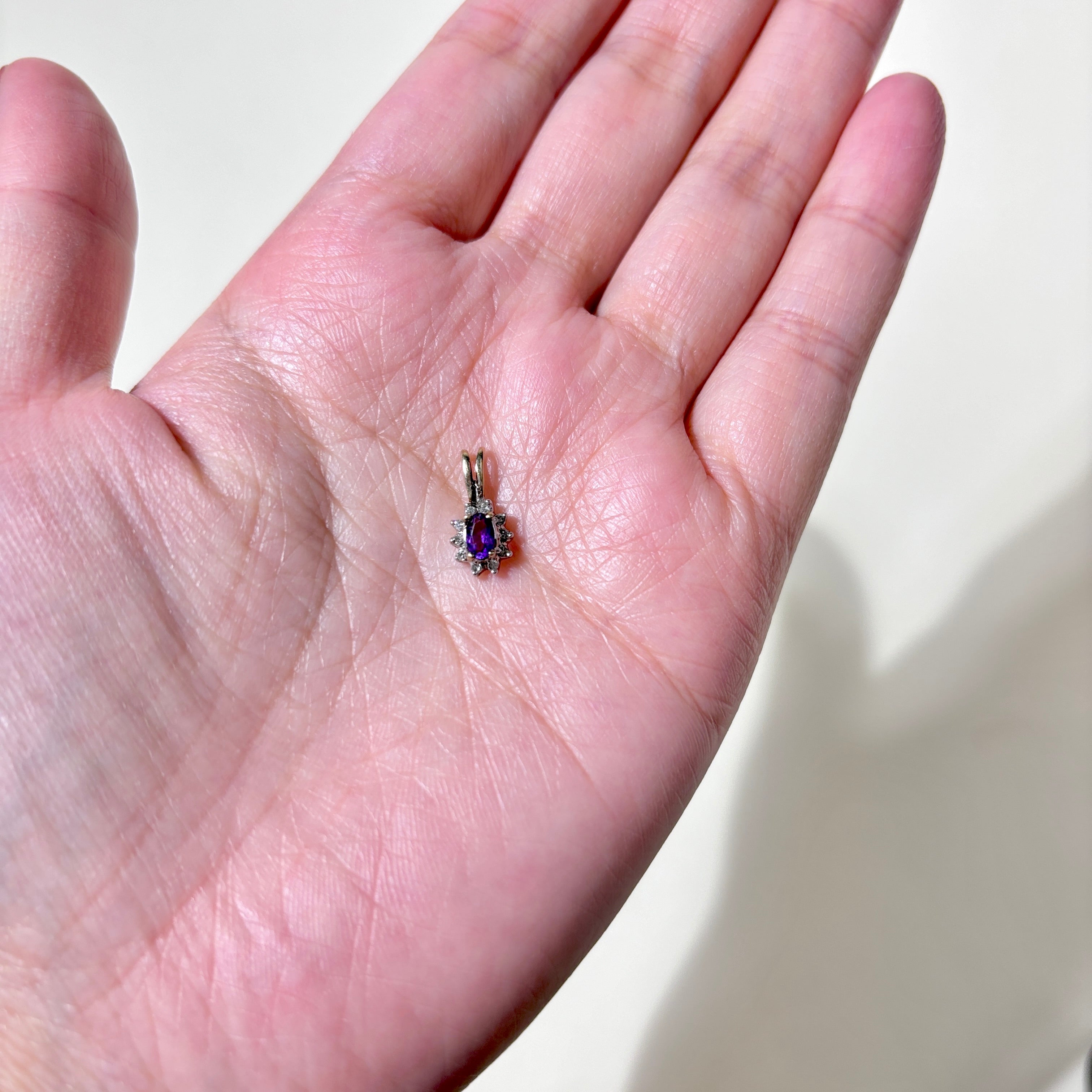 10K Yellow Gold Amethyst & Diamond Pendant | 0.17ct, 0.05ctw |