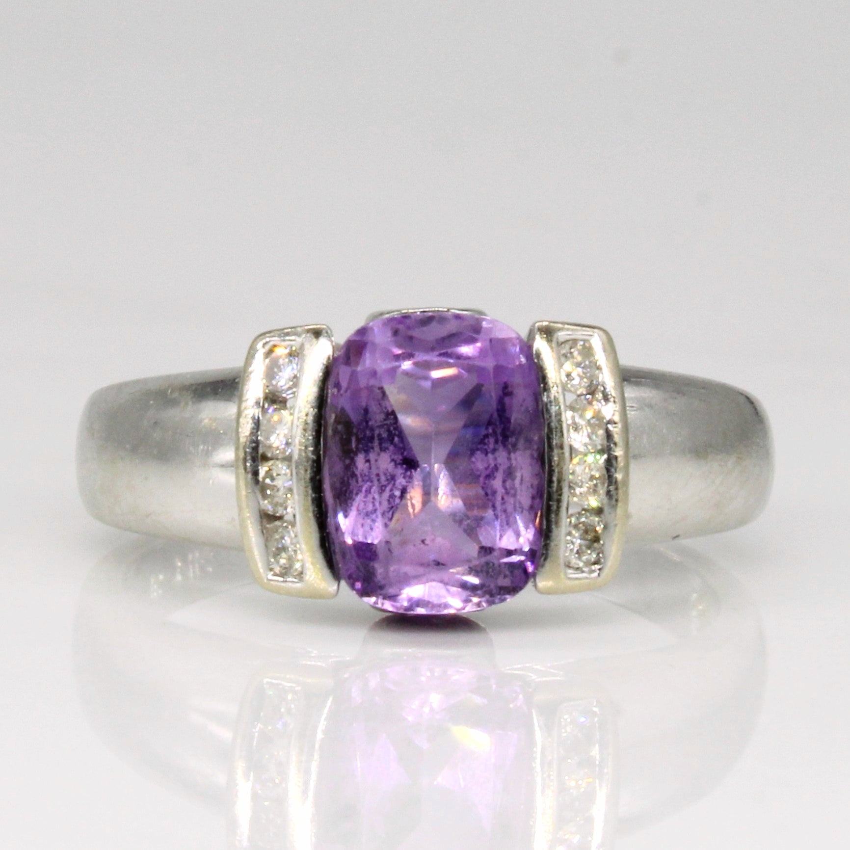 Amethyst & Diamond Cocktail Ring | 1.25ctw, 0.08ctw | SZ 6.5 |
