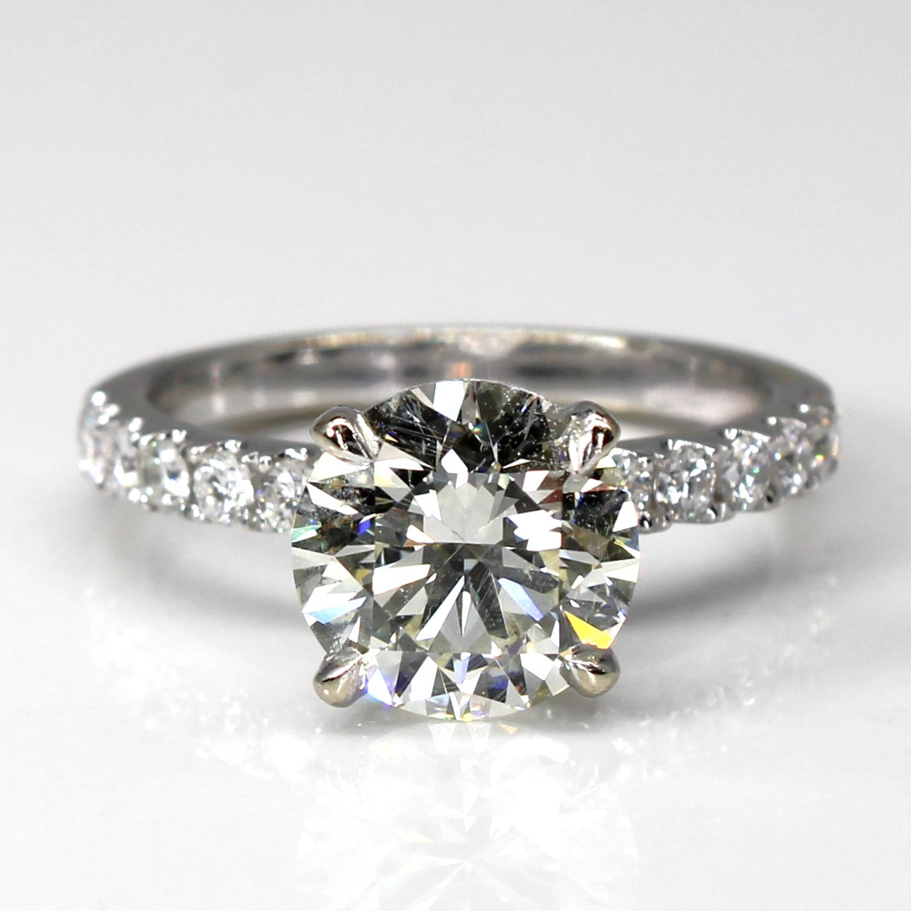 Canadian Diamond Engagement Ring | 2.42ct SI1 G Ex | 2.82ctw | SZ 6 |