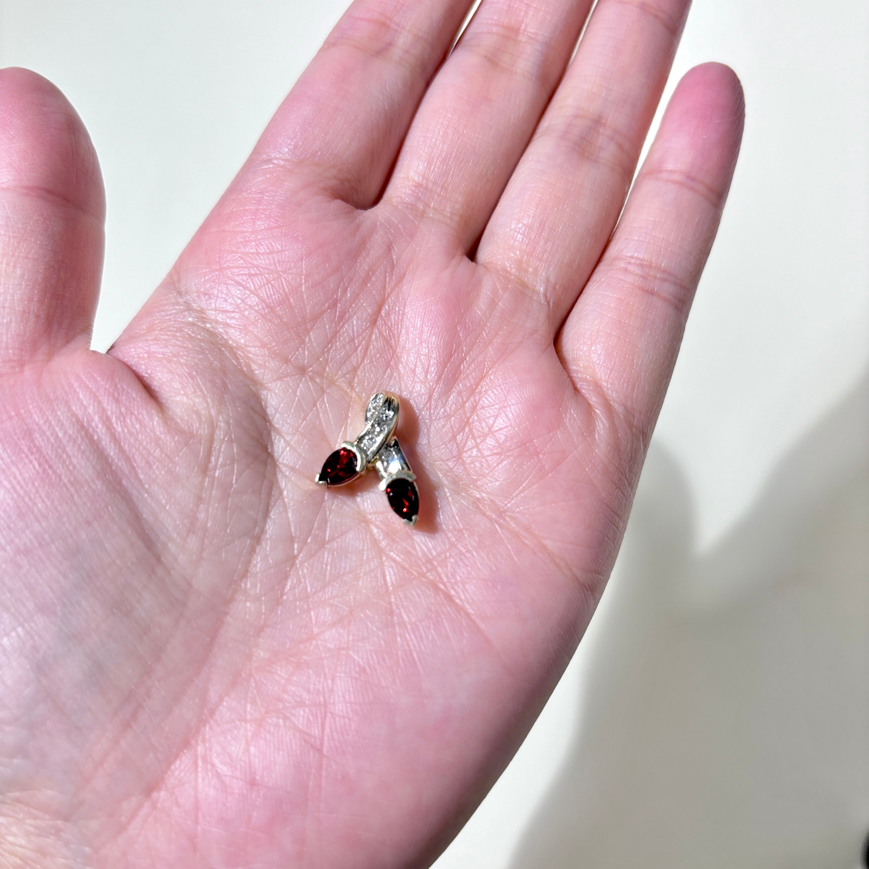 10K Yellow Gold Garnet & Diamond Pendant | 1.12ctw, 0.07ctw |