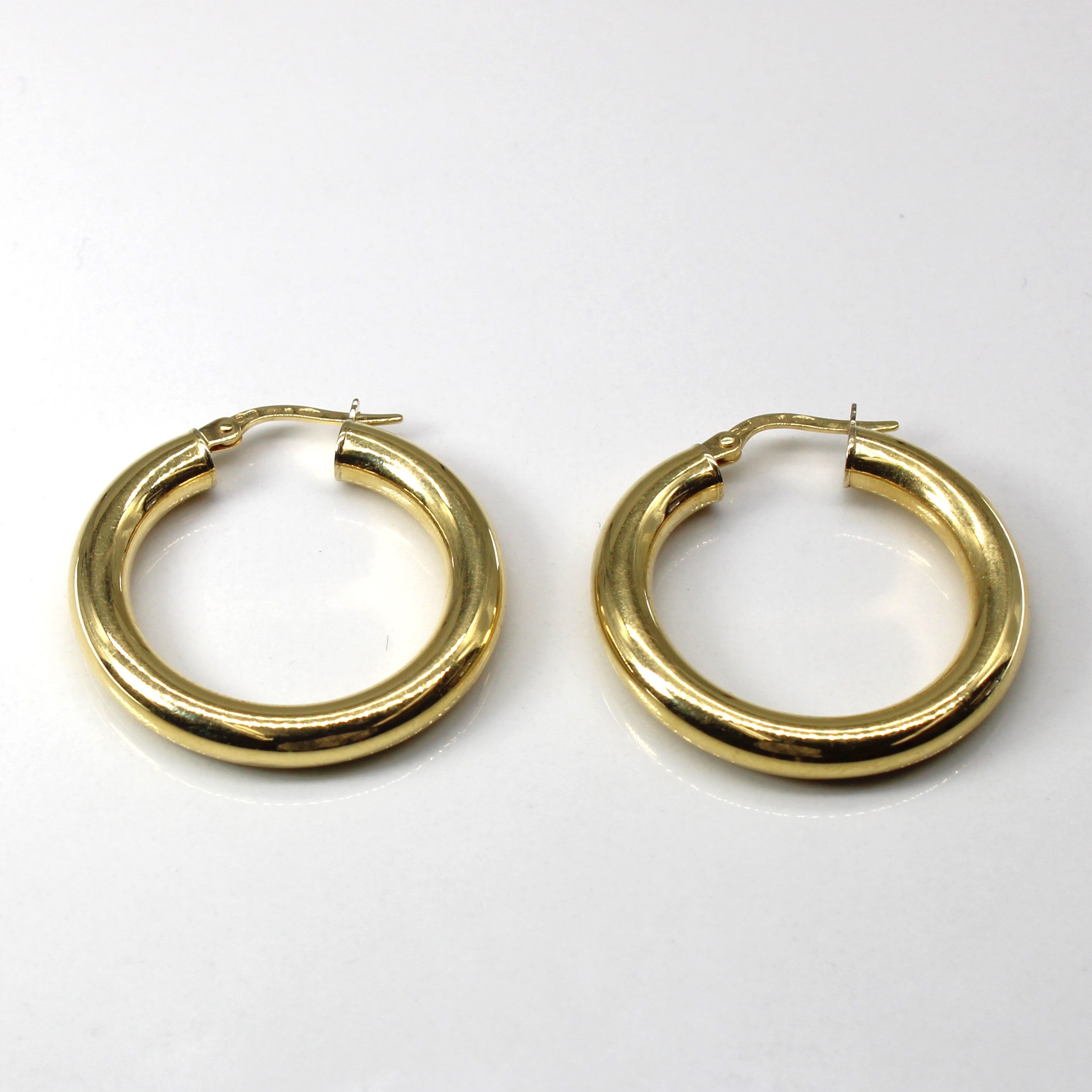Italian 18k Yellow Gold Hoop Earrings