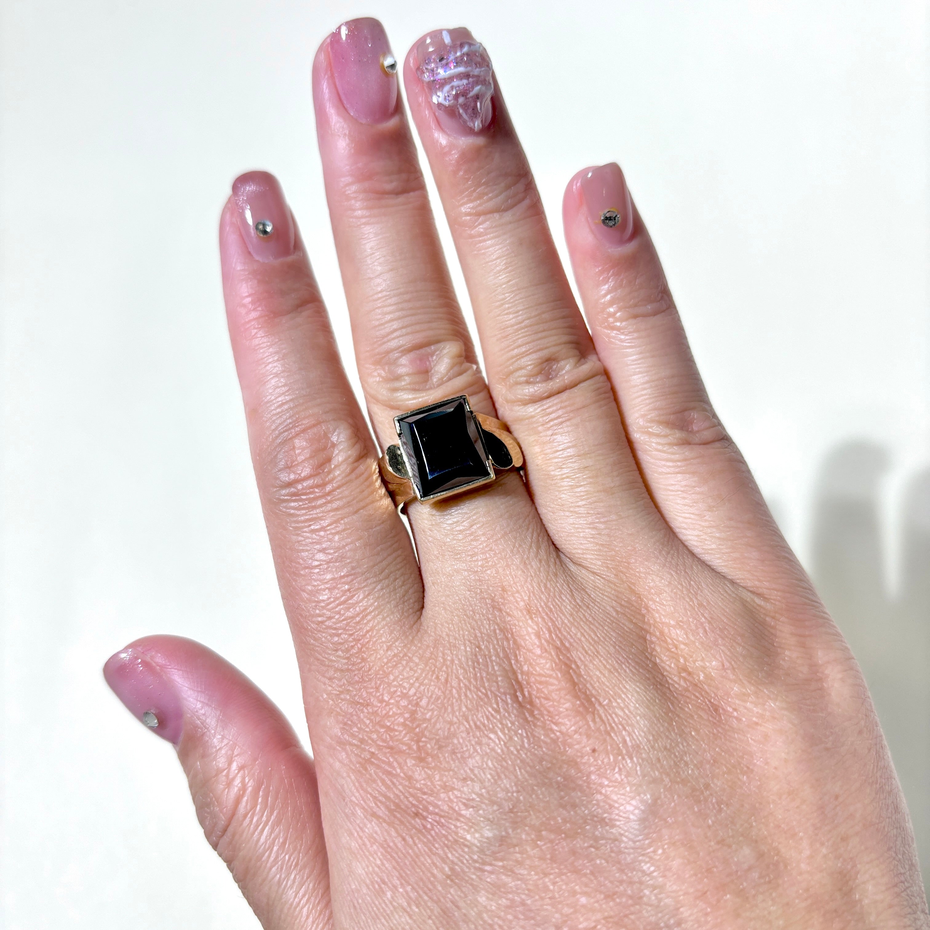 10K Yellow Gold Hematite Ring | 3.29ct | SZ 8.5 |