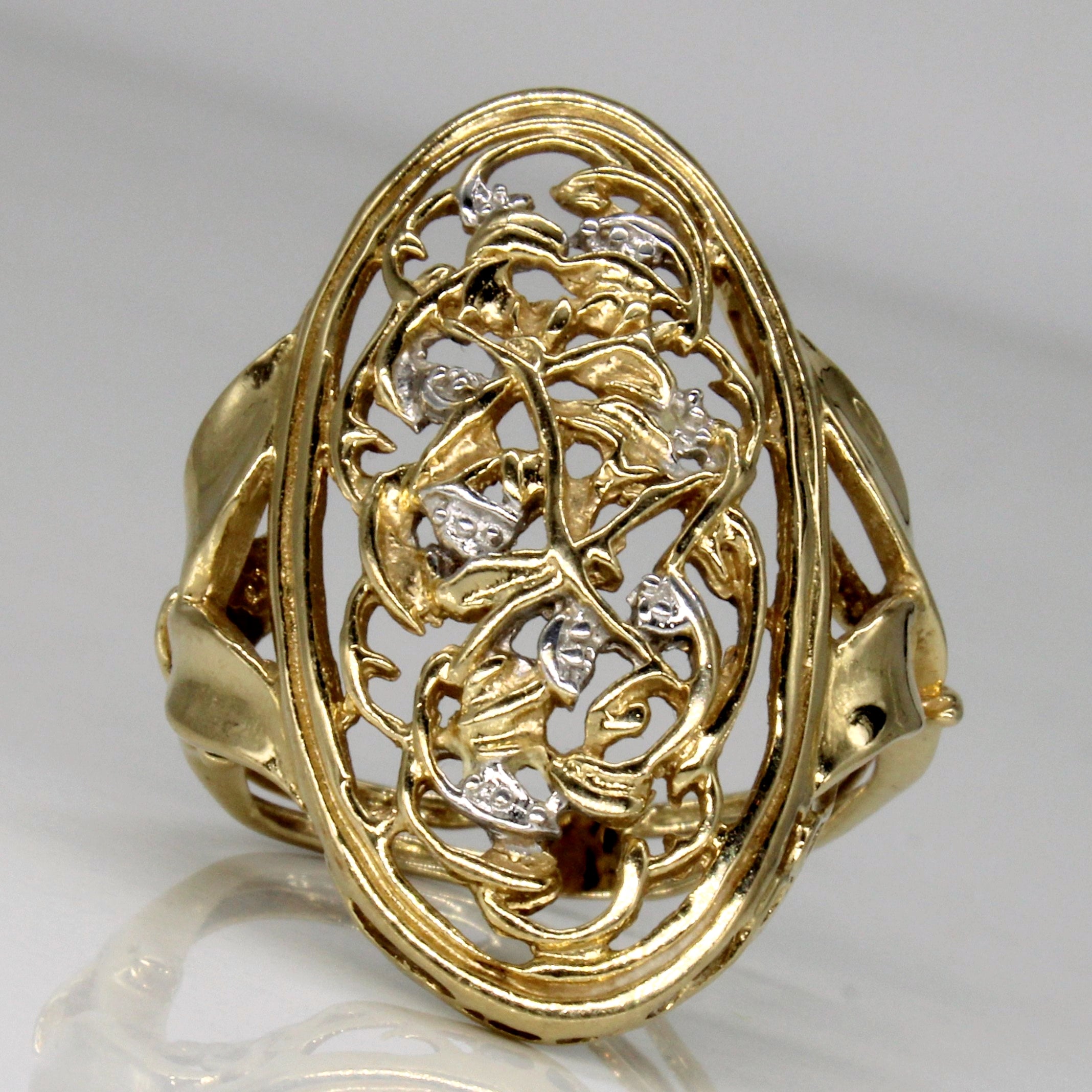 14k Two Tone Gold Lattice Ring | SZ 7.5 |