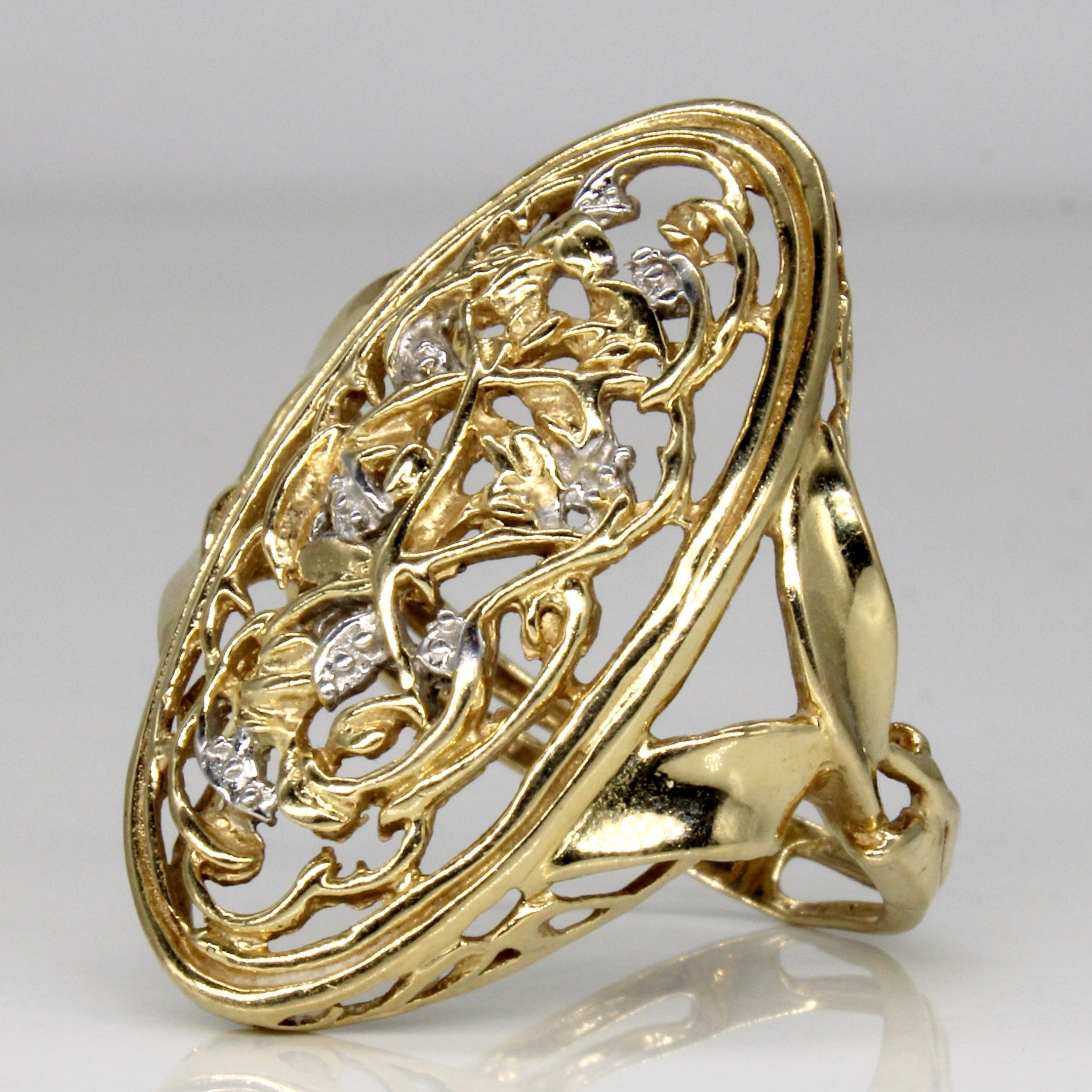 14k Two Tone Gold Lattice Ring | SZ 7.5 |
