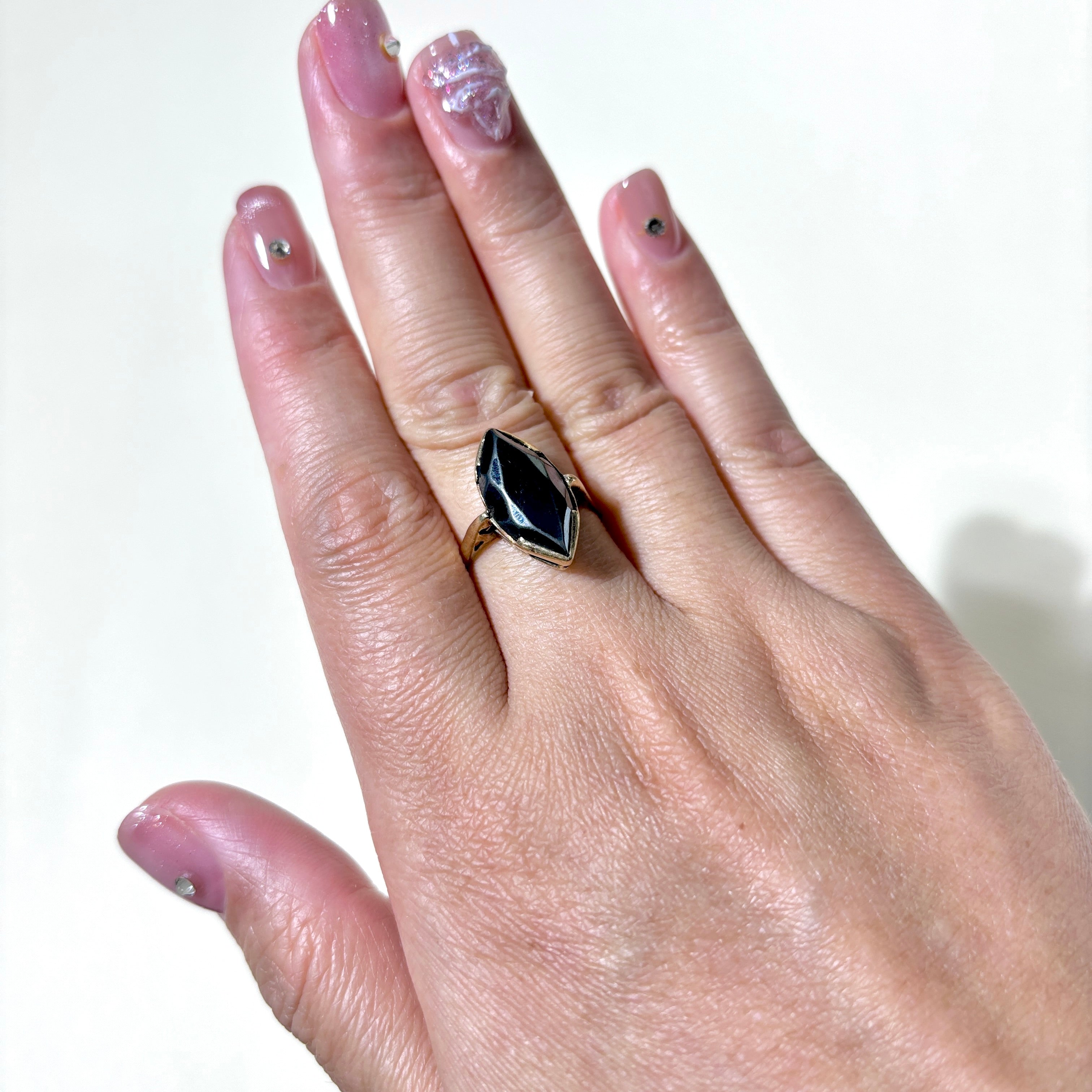 10K Yellow Gold Hematite Ring | 3.51ct | SZ 7 |