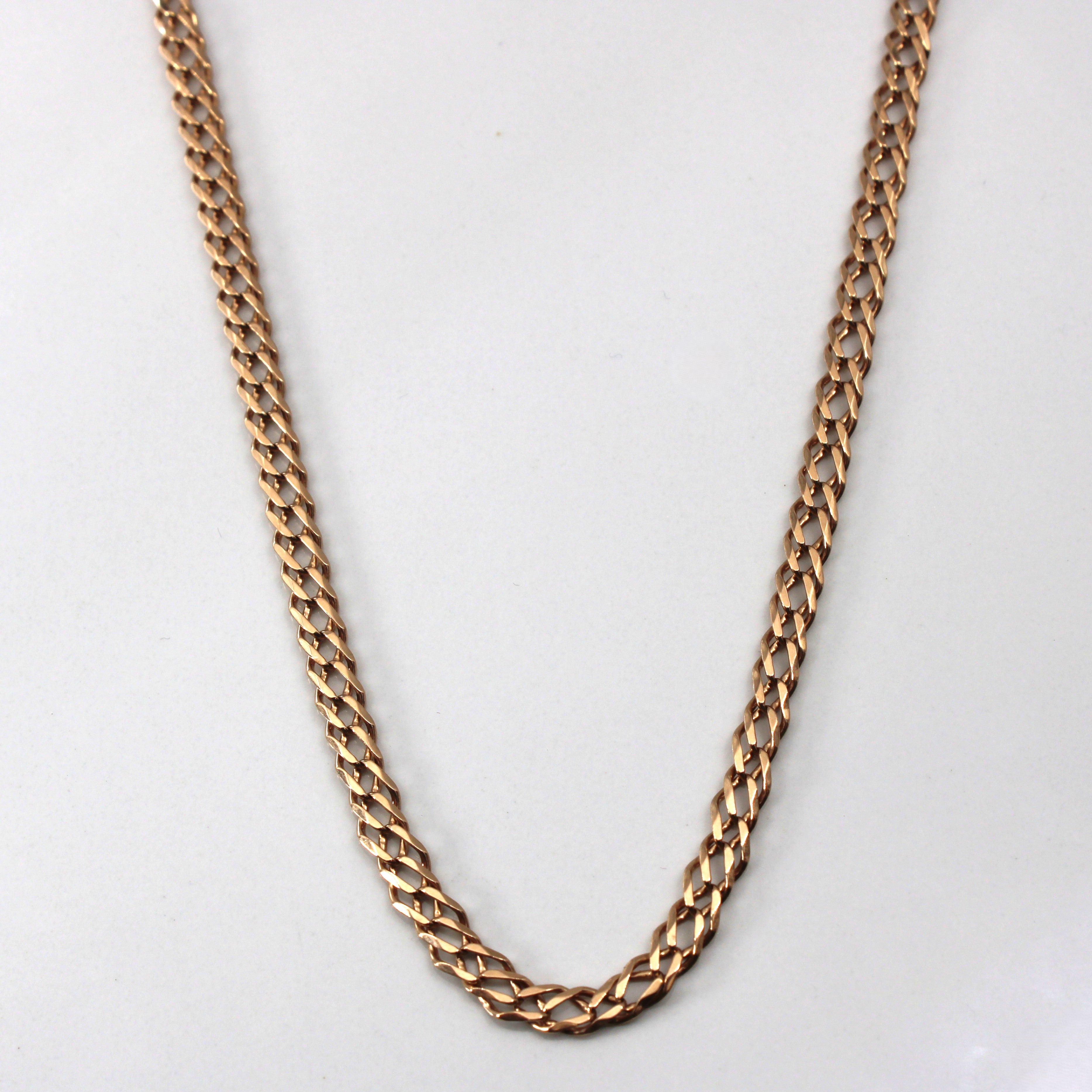 10k Yellow Gold Double Curb Link Chain | 23"|