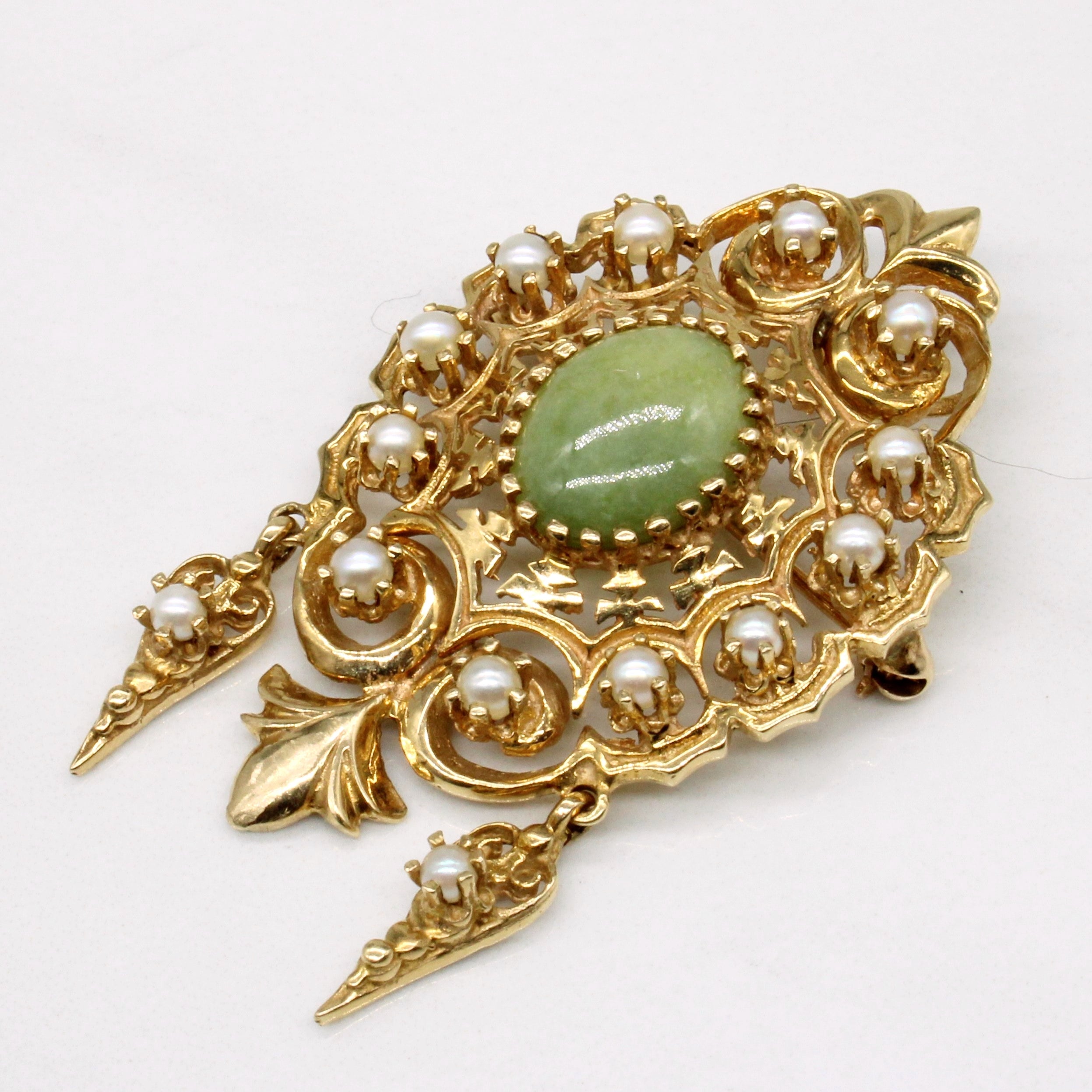 Jadeite & Pearl Brooch | 3.60ct |