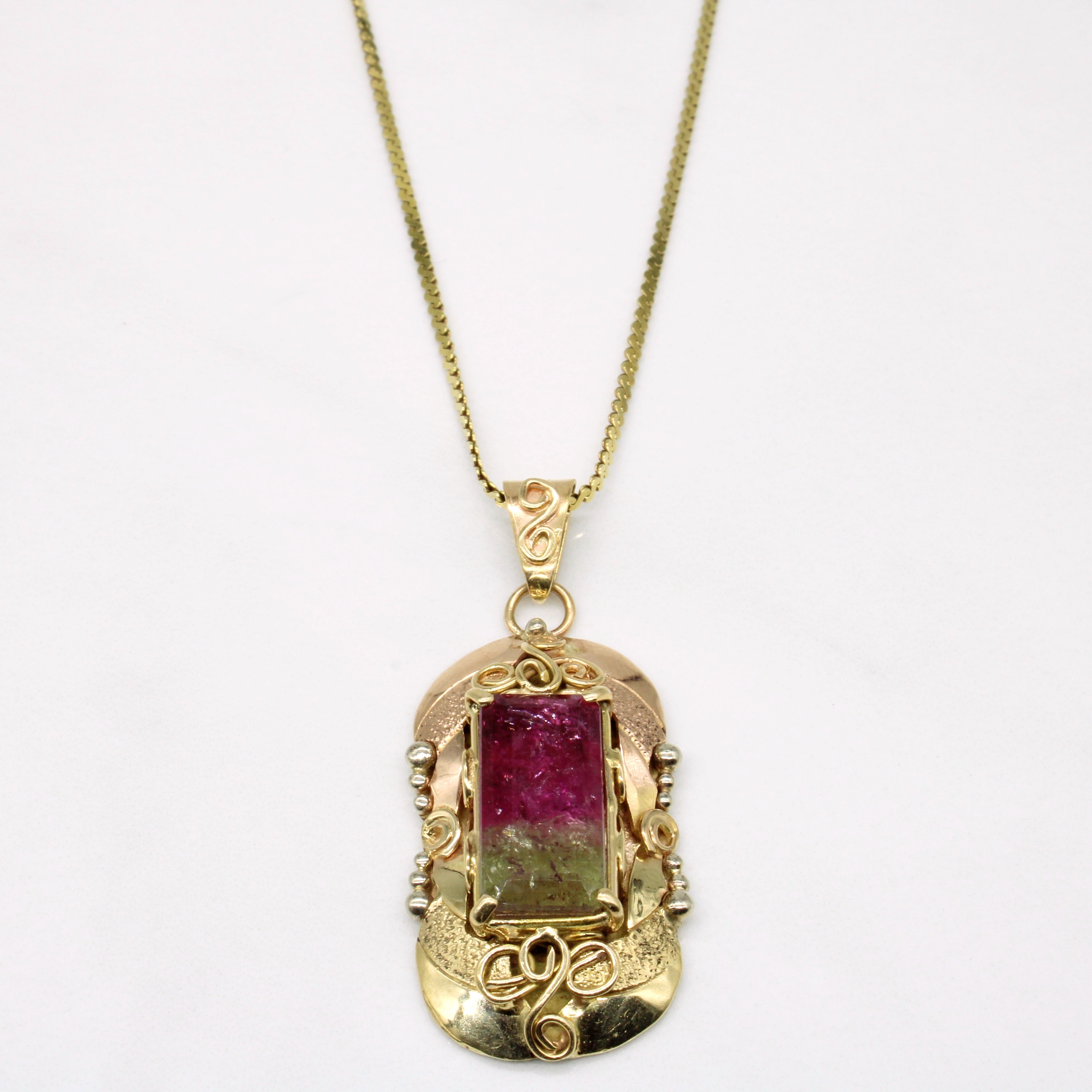 Watermelon Tourmaline Pendant & Necklace | 4.80ct | 18" |