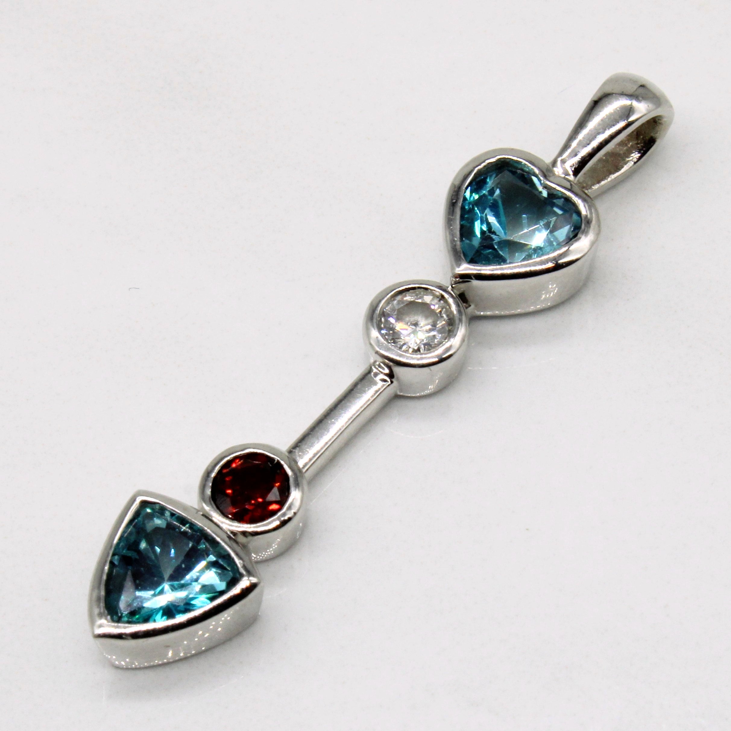 Blue Topaz & Diamond Pendant | 2.00ctw, 0.25ct |