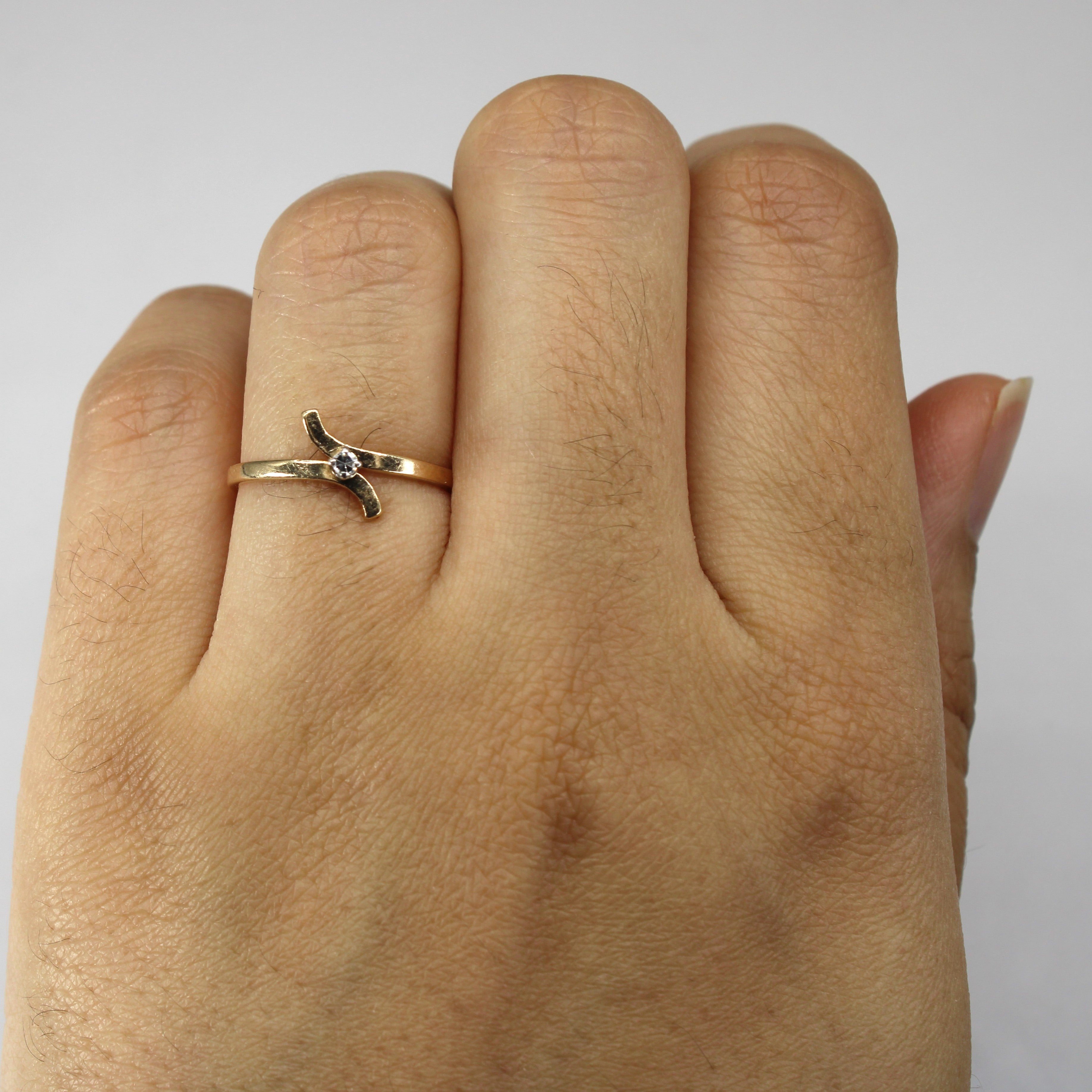 Bypass Solitaire Diamond Ring | 0.03ct | SZ 6 |