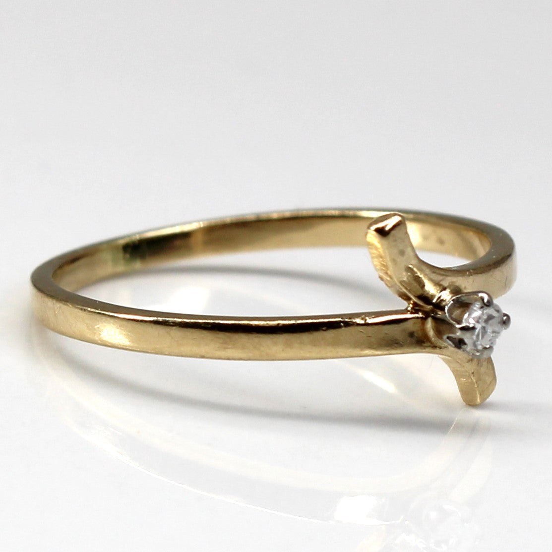 Bypass Solitaire Diamond Ring | 0.03ct | SZ 6 |