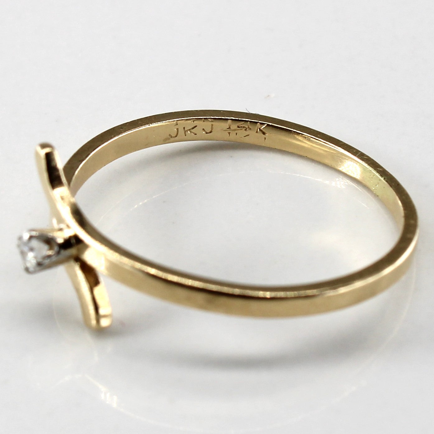 Bypass Solitaire Diamond Ring | 0.03ct | SZ 6 |