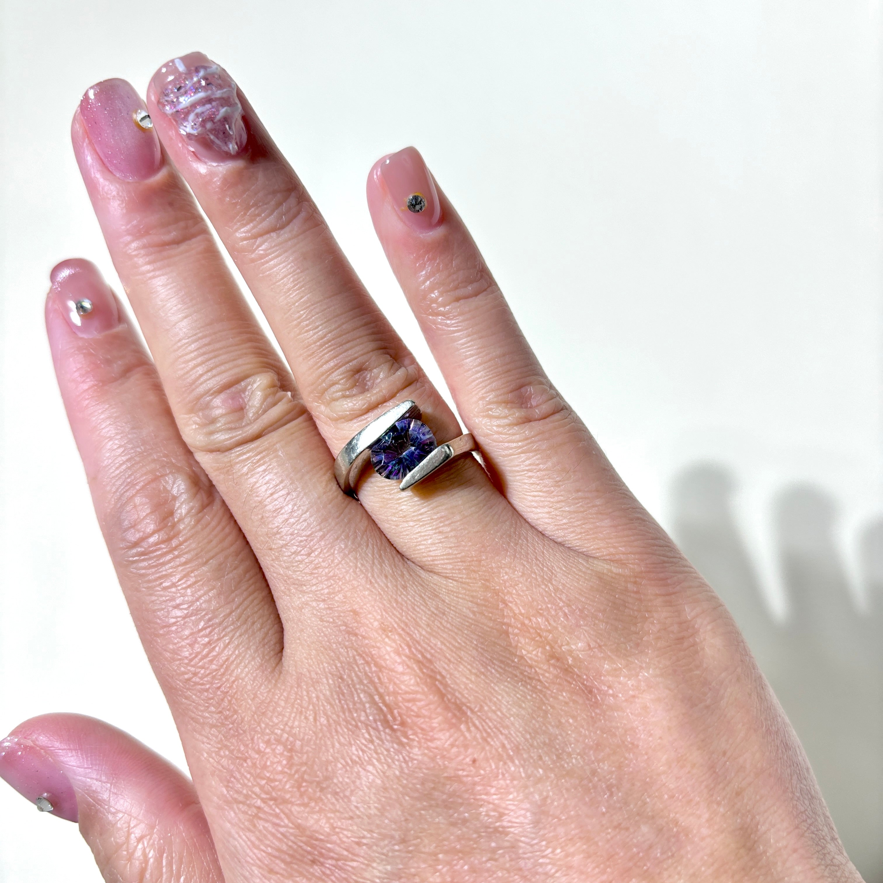 14K White Gold Mystic Topaz Ring | 2.01ct | SZ 6.5 |