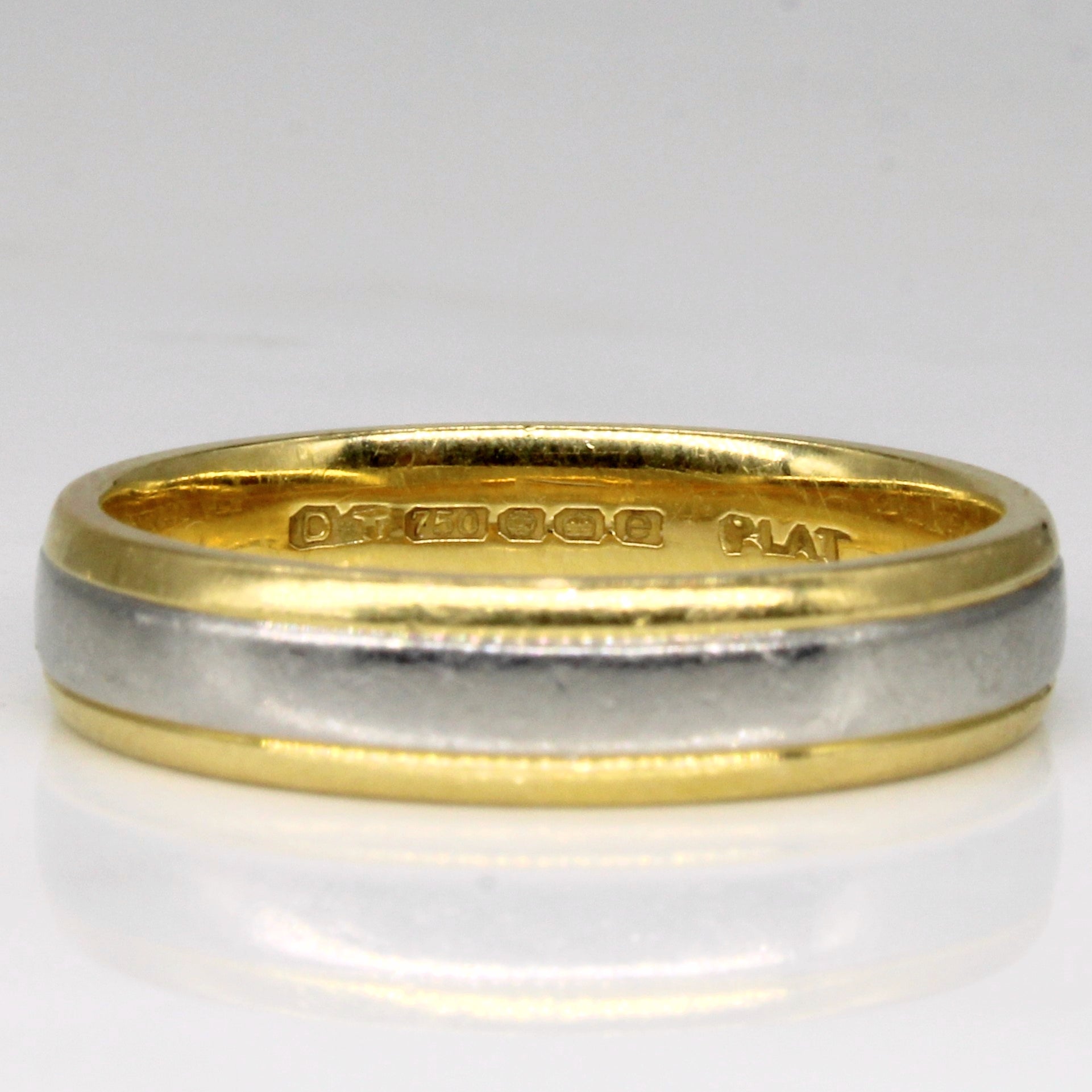 Hallmarked 18k and Platinum Band | SZ 10.25 |