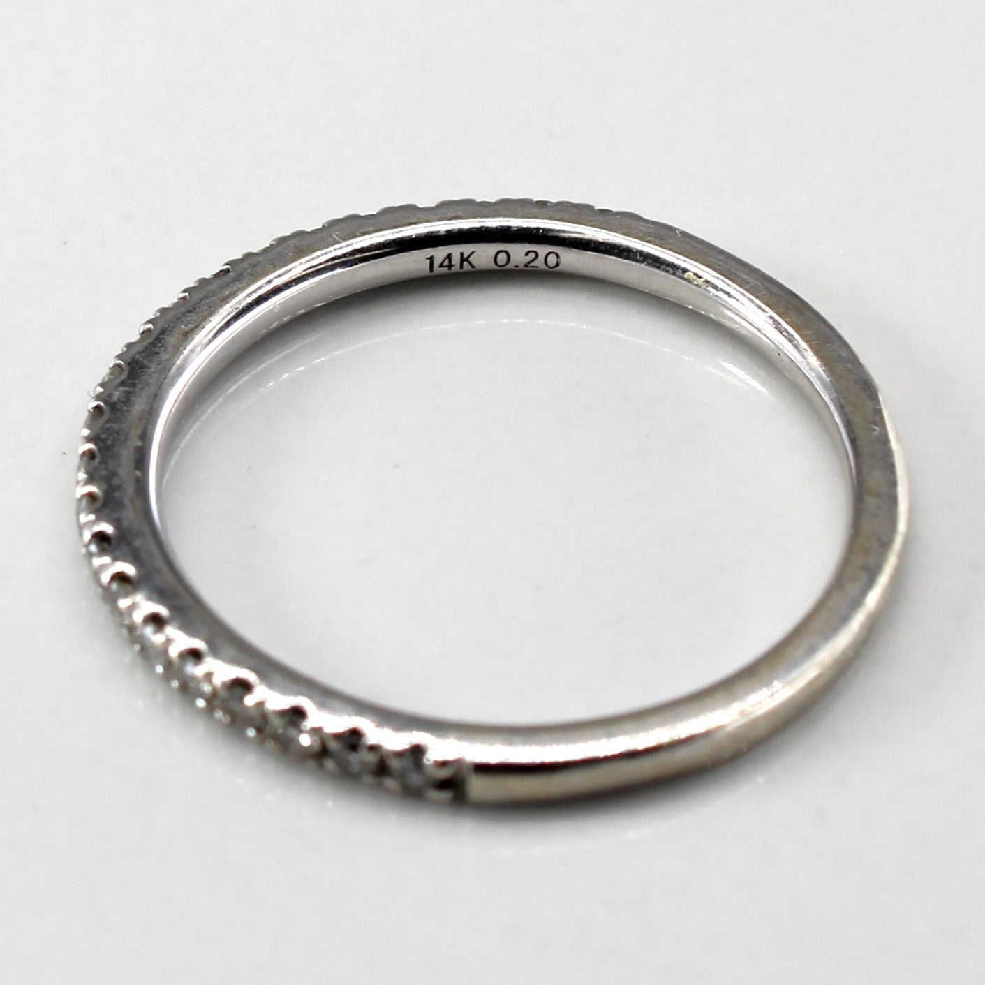 Bague demi-éternité sertie de diamants pavés | 0,20 ct | Taille 5,75 |