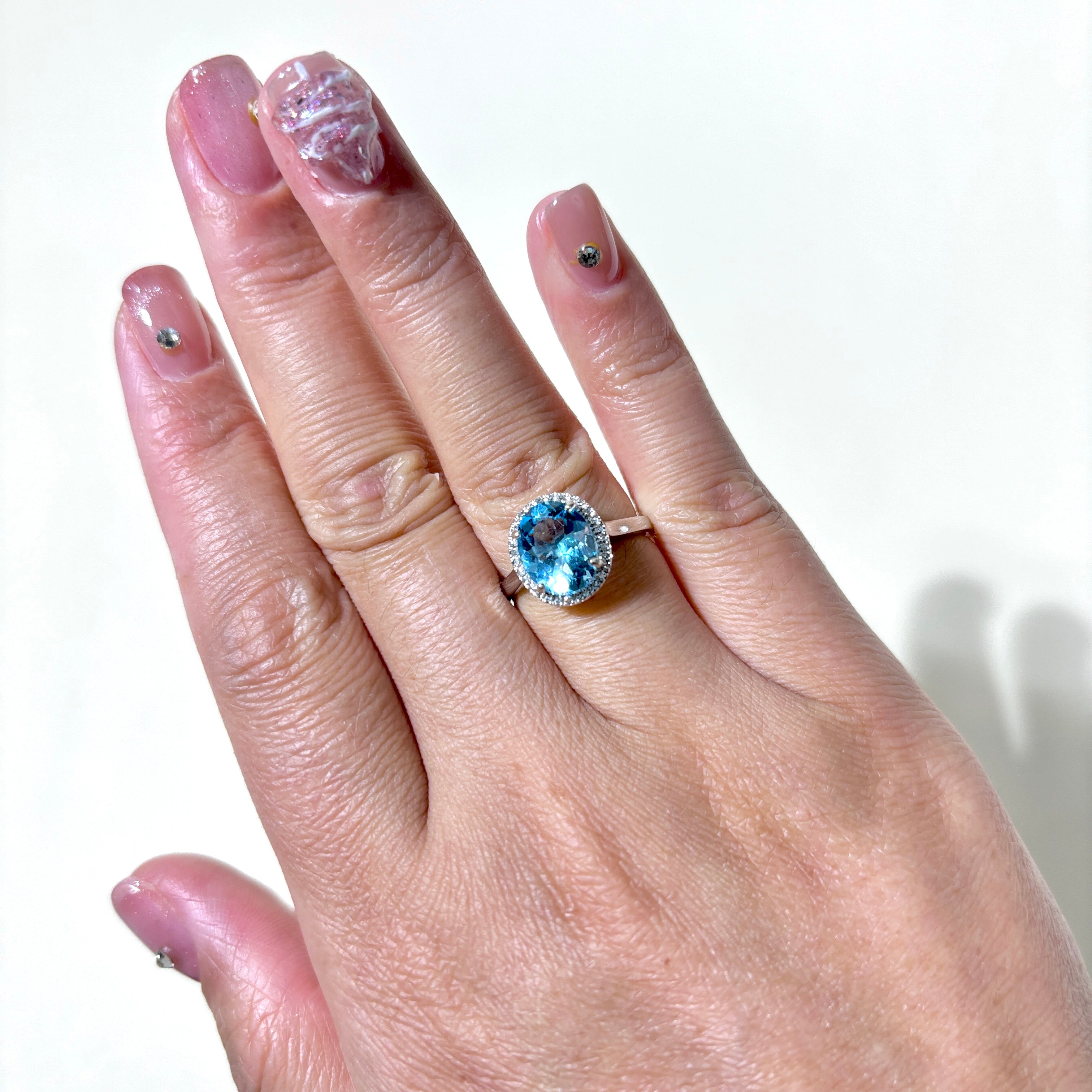 14K White Gold Halo Topaz Ring | 2.79ct, 0.15ctw | SZ 5.25 |