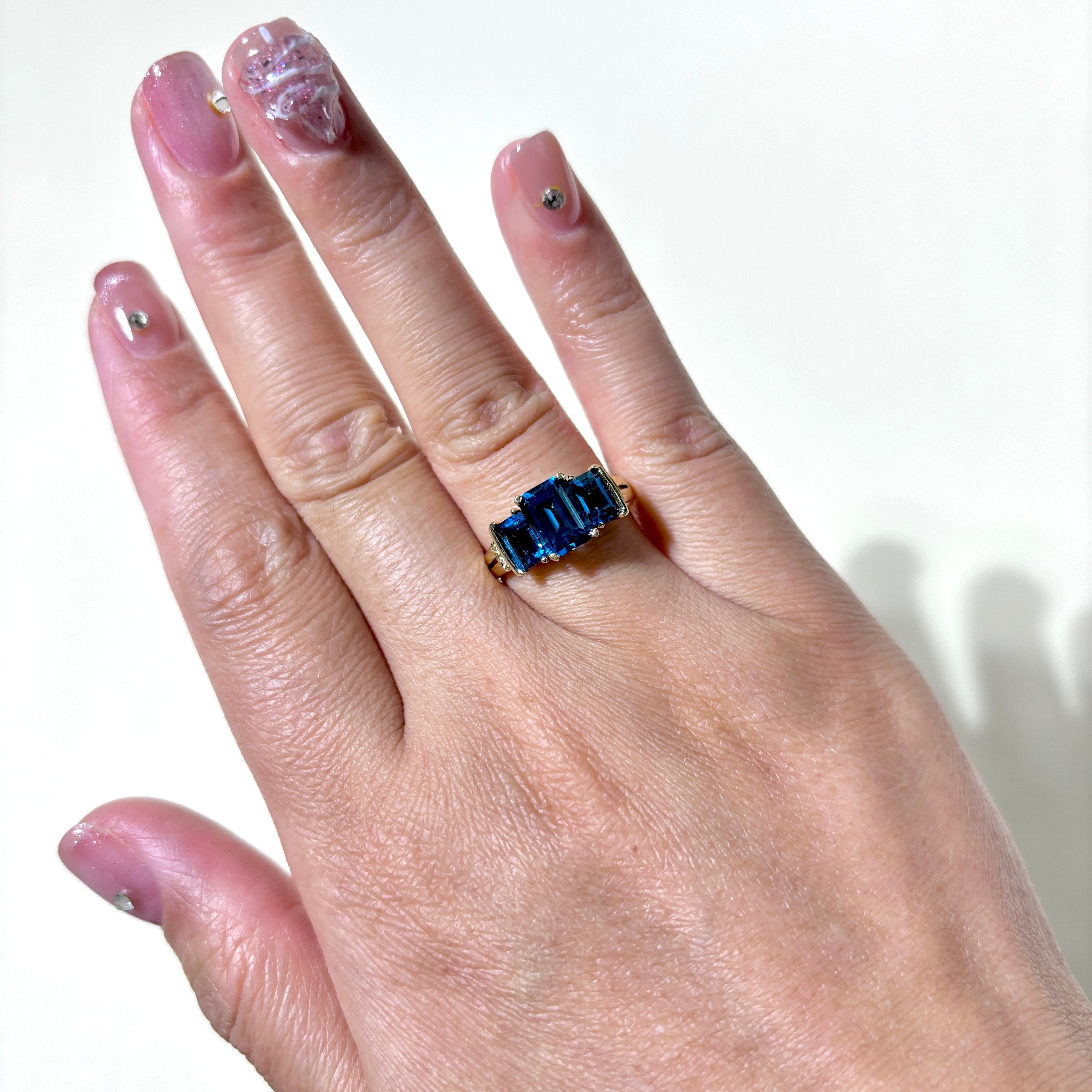 10K Yellow Gold Blue Topaz Ring | 3.28ctw | SZ 7